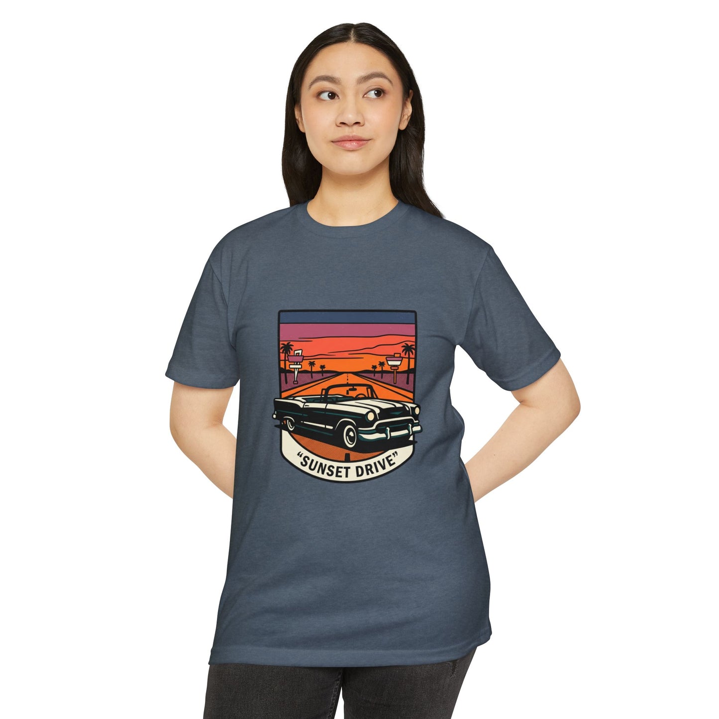 Sunset Drive Vintage Car T-Shirt