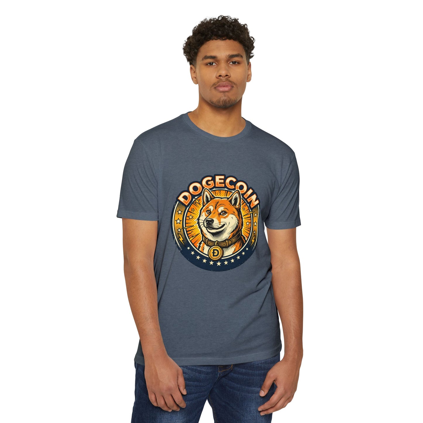 Dogecoin Coin Logo T‑Shirt — Retro Shiba Inu Crypto Tee