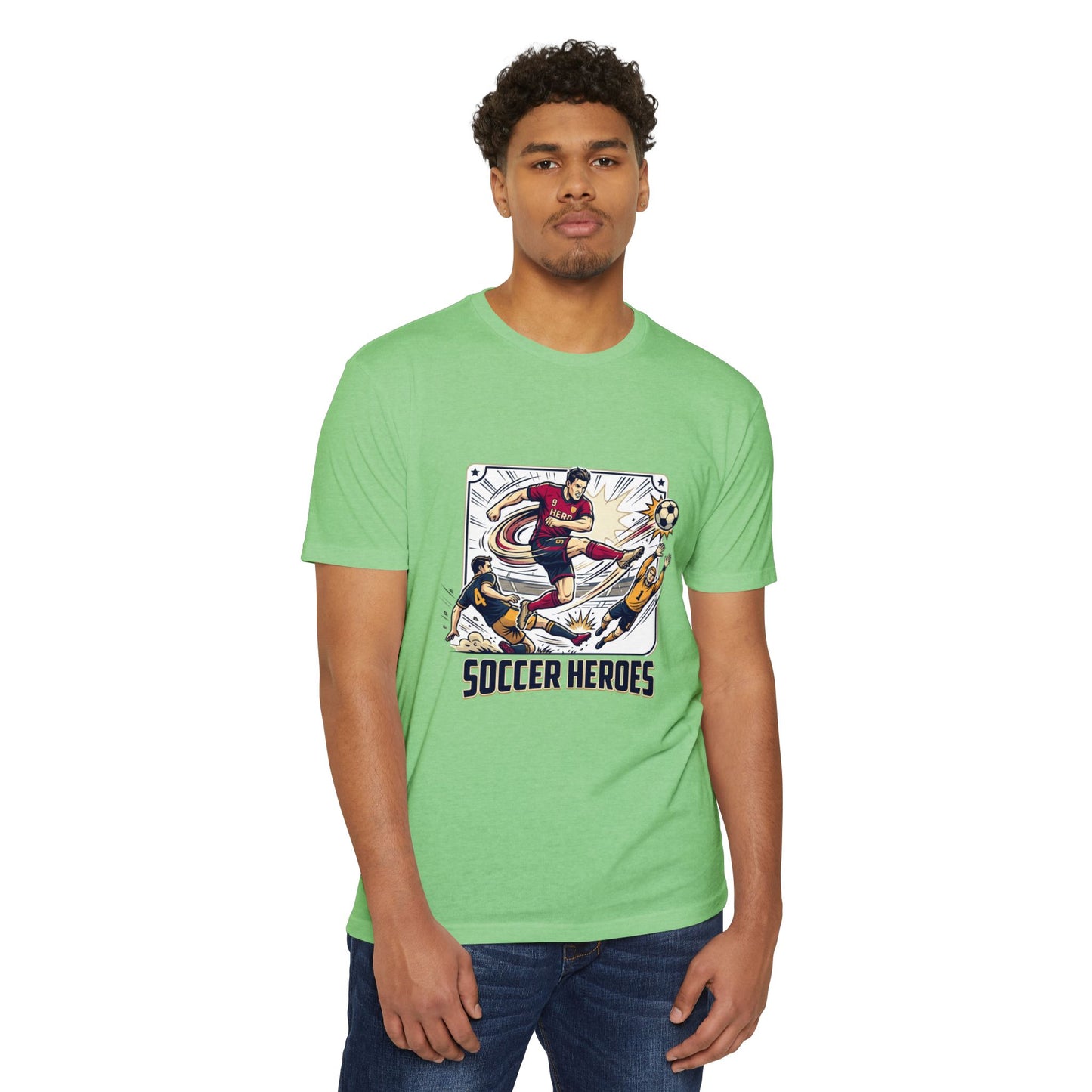 Soccer Heroes Graphic T-Shirt — Vintage Action Soccer Player Tee