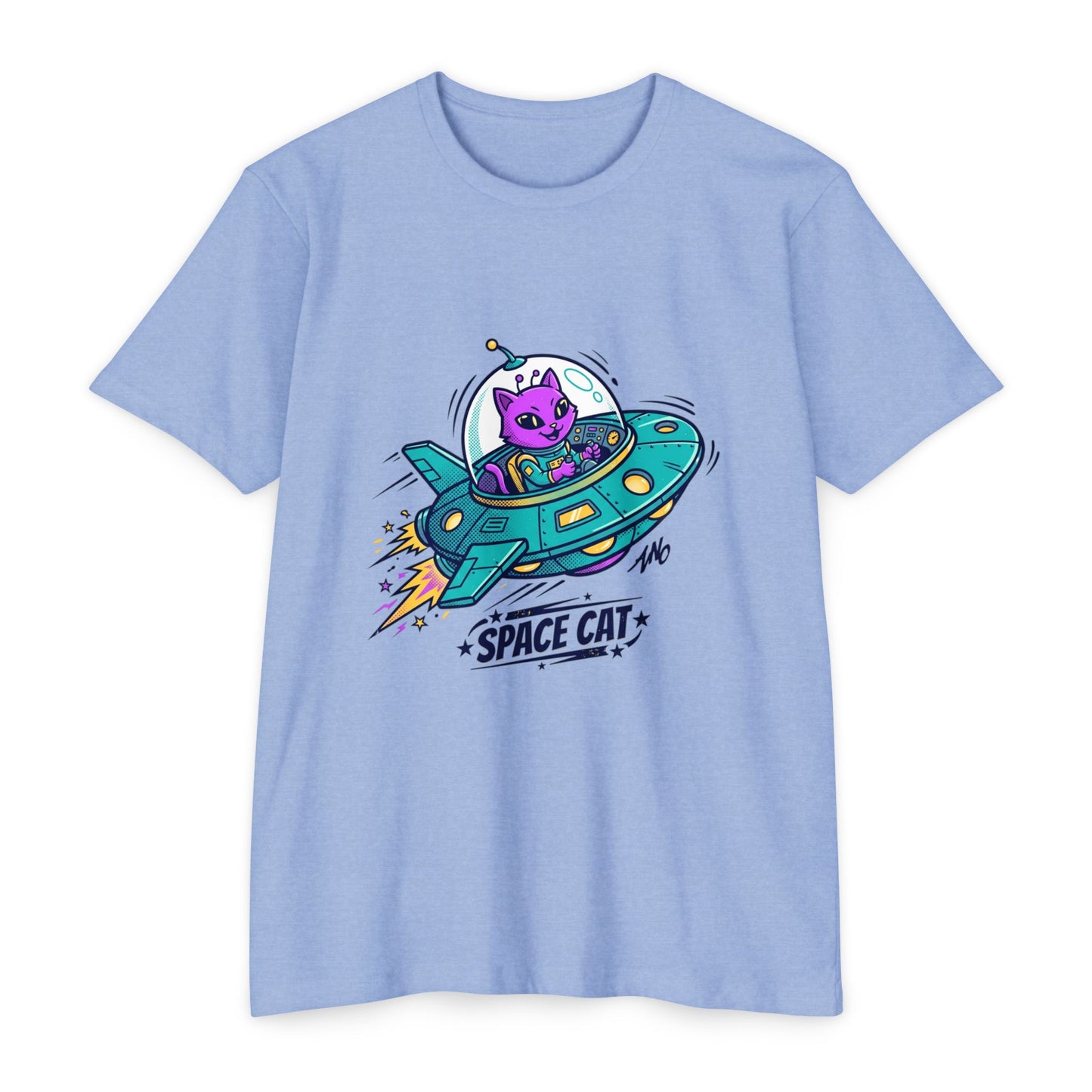 Retro Space Cat T-Shirt — UFO Graphic Tee