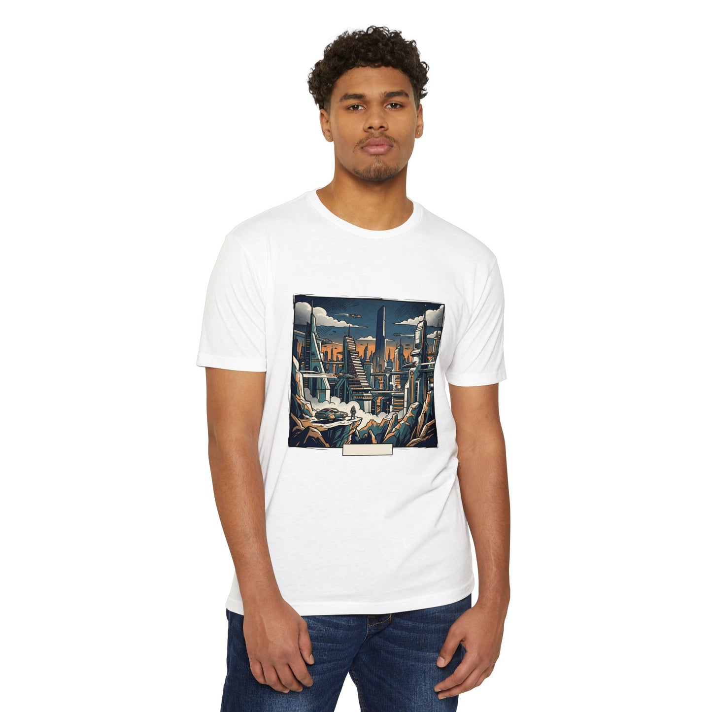 Futuristic Cityscape Retro Sci‑Fi T-Shirt — Retro Sci‑Fi Landscape Tee