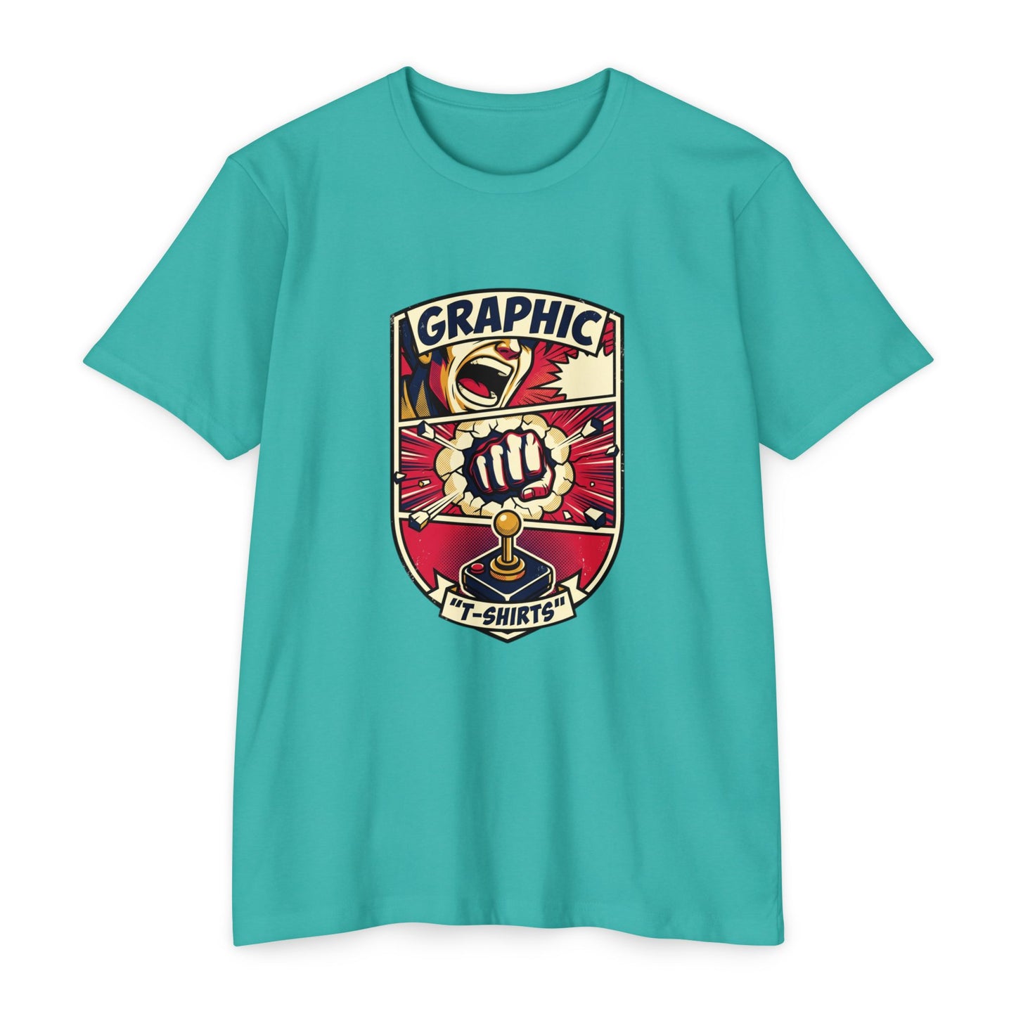 Vintage Gamer Logo T-Shirt — Fist & Joystick Retro Graphic Tee