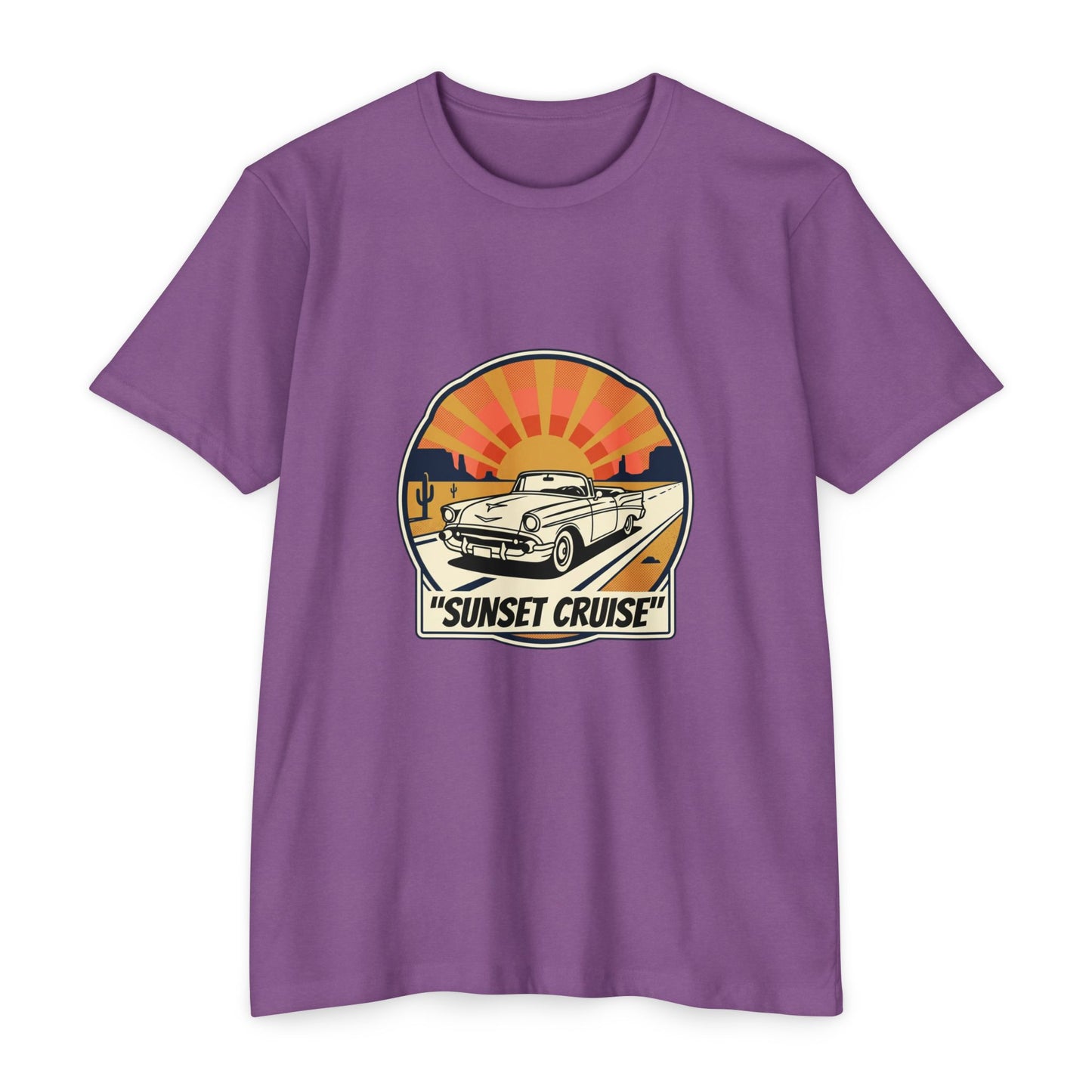 Sunset Cruise Vintage Car T-Shirt