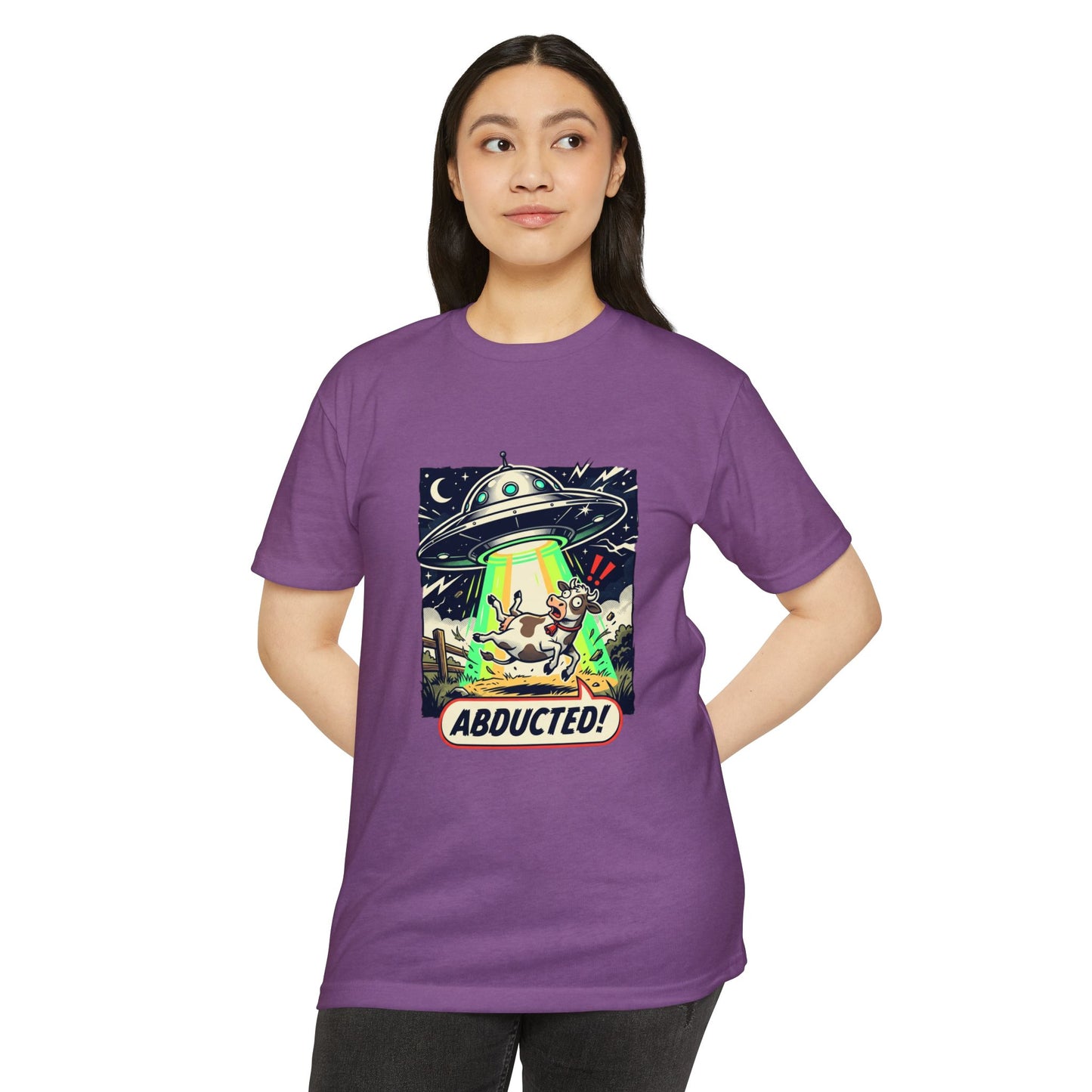 Abducted! Alien UFO Retro Sci‑Fi Graphic T-Shirt