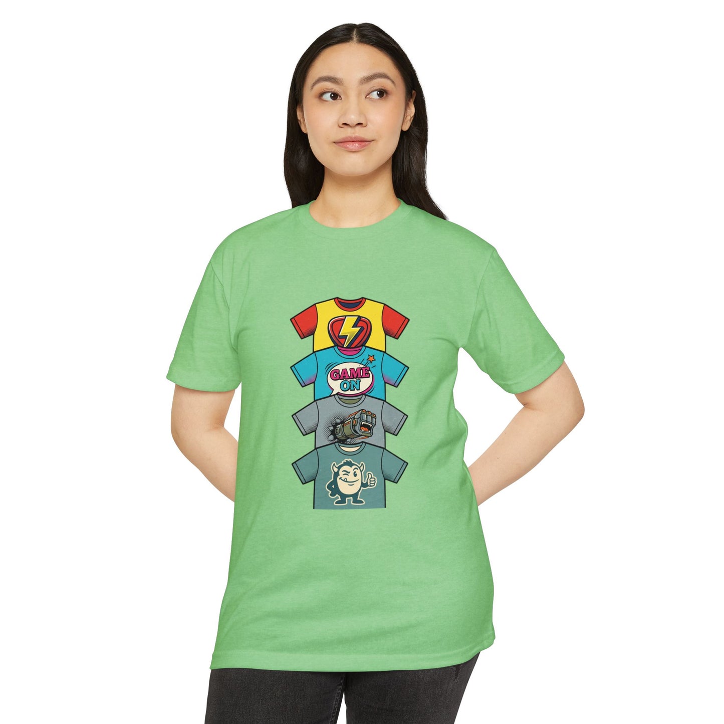 Playful Superhero Gamer Graphic T-Shirt