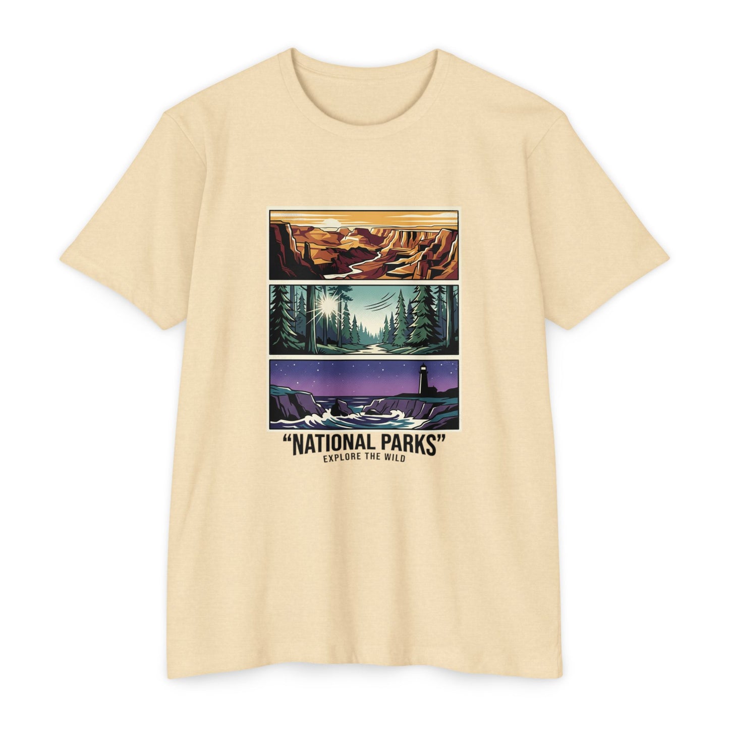 National Parks Scenic Panels T-Shirt — Explore the Wild Graphic Tee
