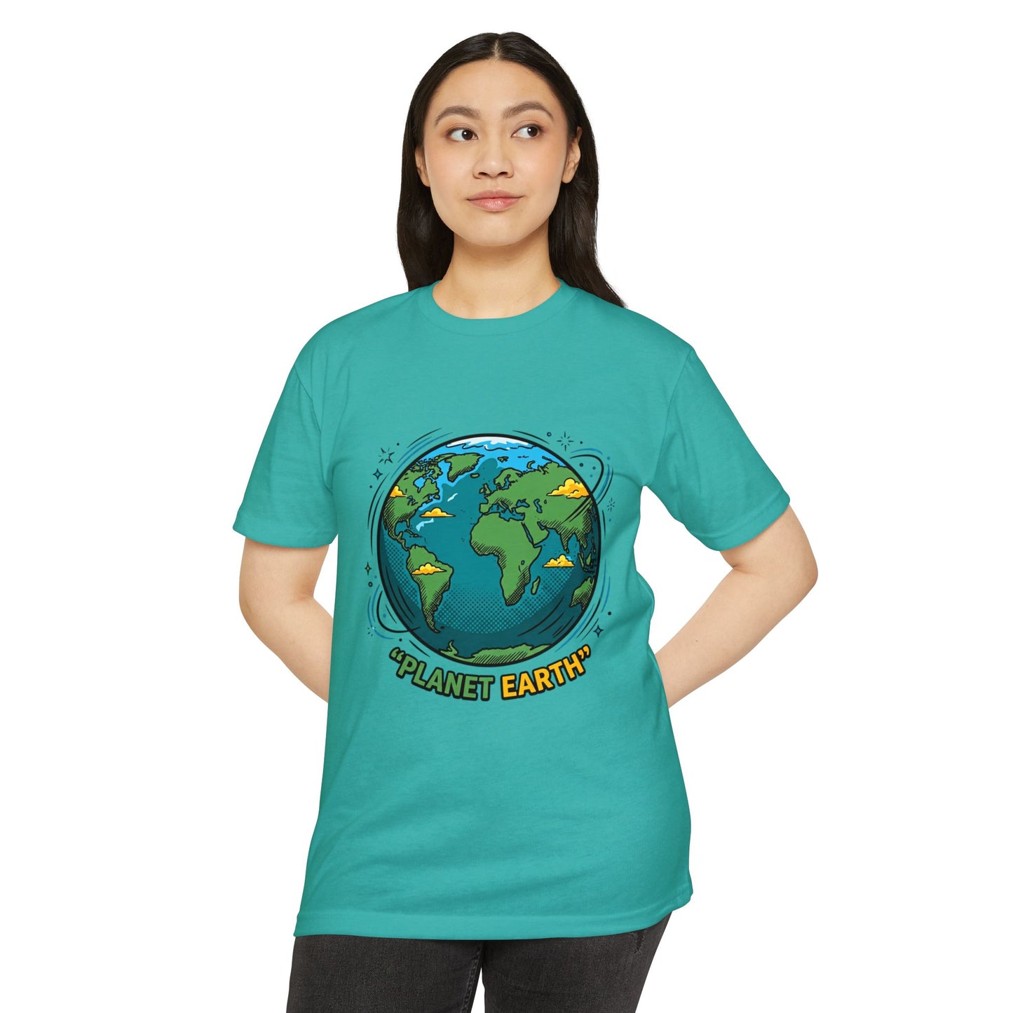 Retro Planet Earth Graphic T-Shirt — Vintage Earth Illustration Tee