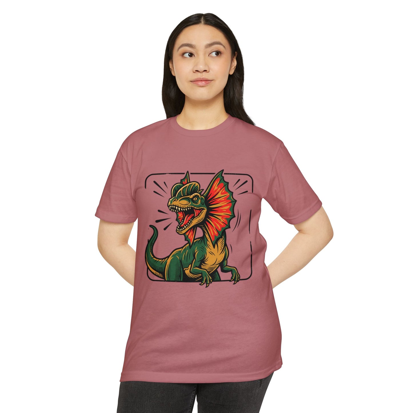 Frilled Lizard Dino Tee — Colorful Frill Graphic T-Shirt