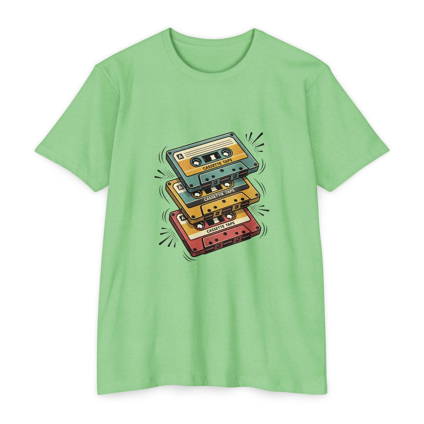 Retro Cassette Stack T-Shirt — Vintage 80s Music Tee