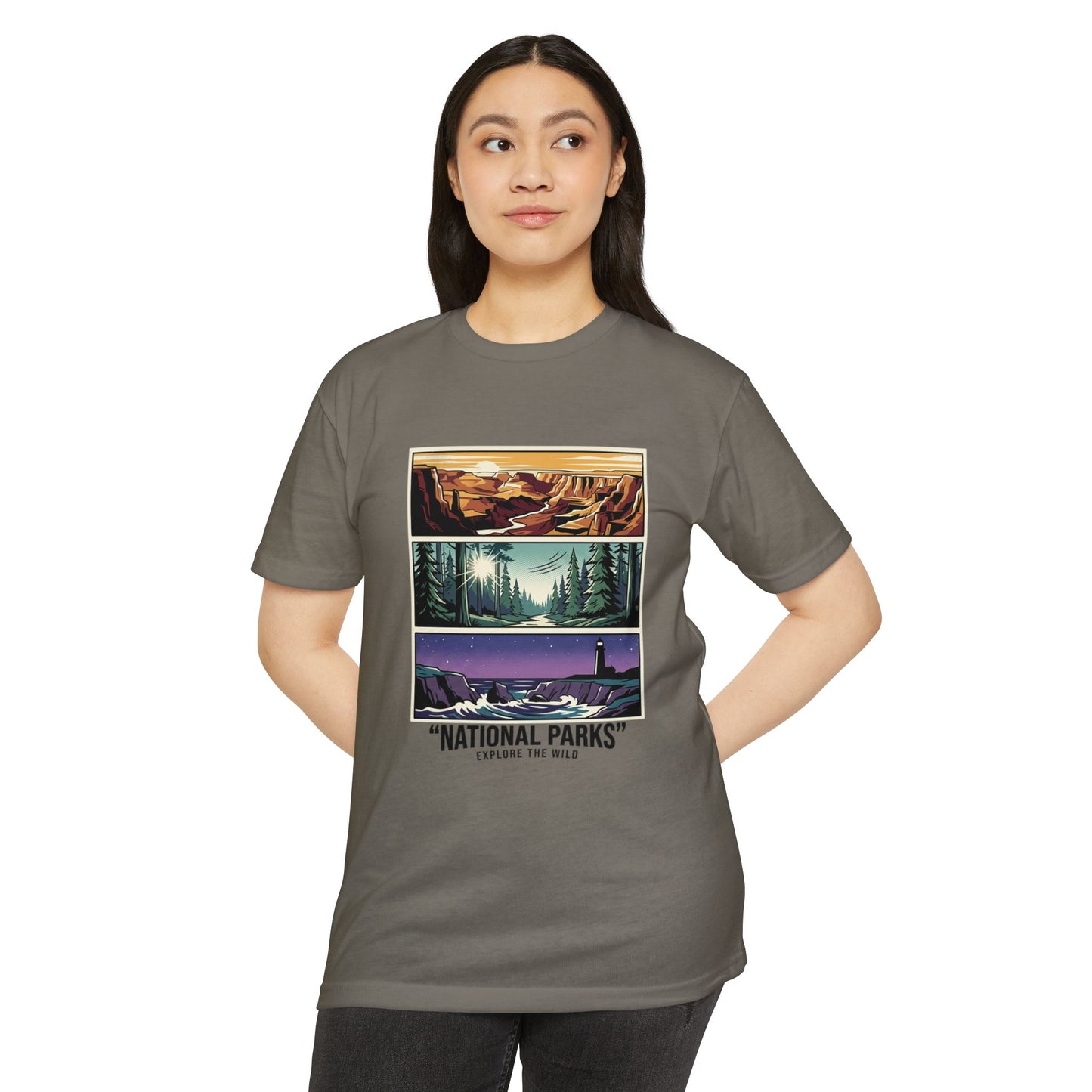 National Parks Scenic Panels T-Shirt — Explore the Wild Graphic Tee