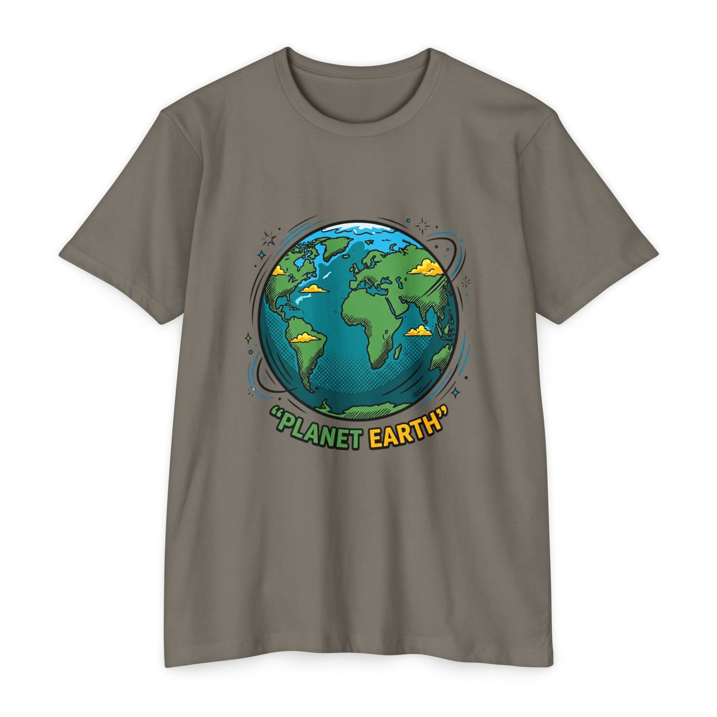 Retro Planet Earth Graphic T-Shirt — Vintage Earth Illustration Tee