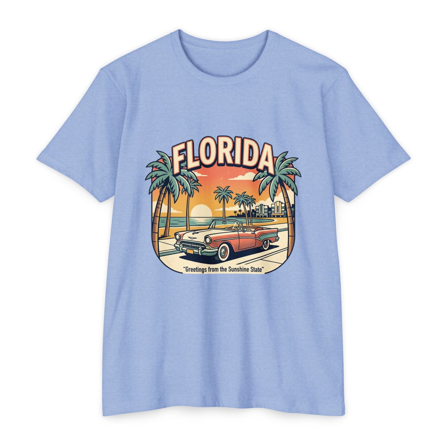 Florida Vintage Sunset T-Shirt — "Greetings from the Sunshine State"