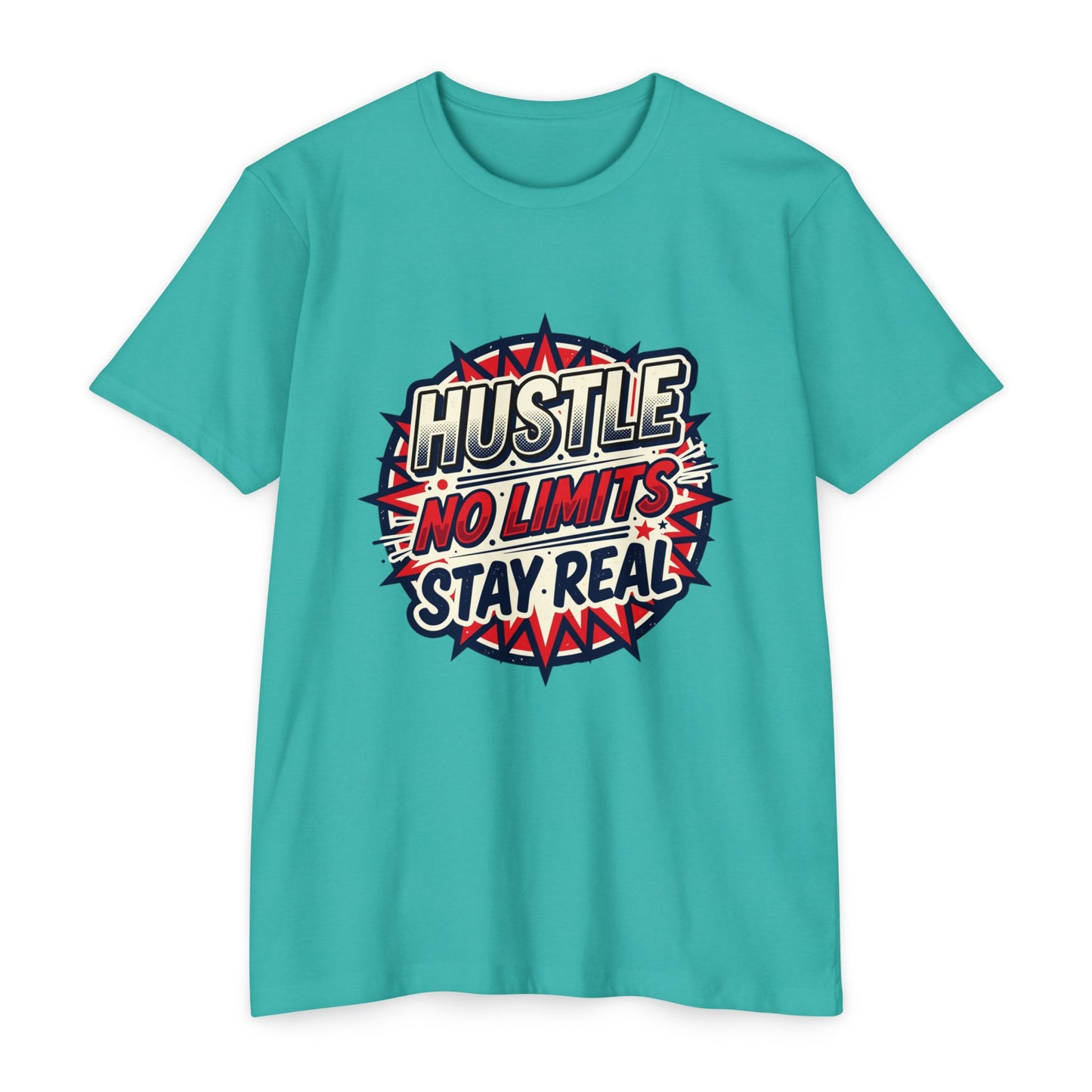 Hustle No Limits Stay Real Graphic T-Shirt