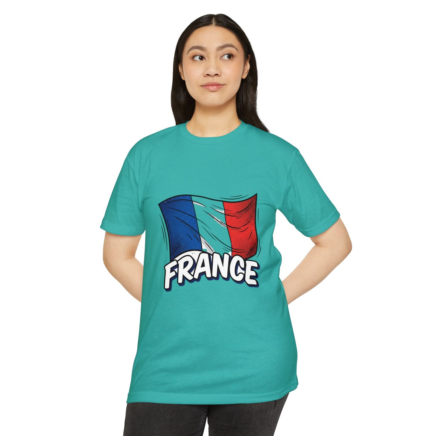 France Flag Retro Waving Tricolor T-Shirt