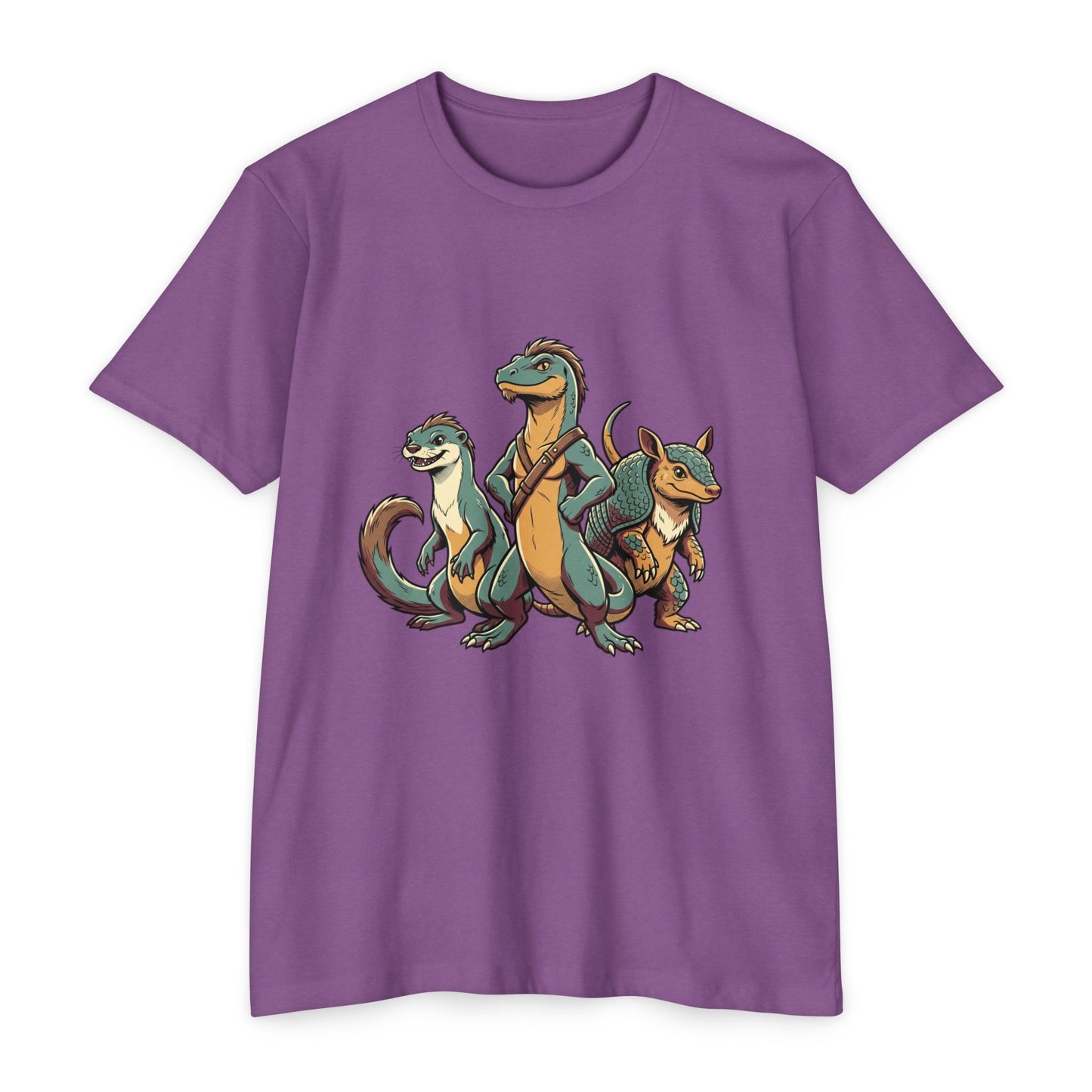Retro Trio Dino Velociraptor T-Shirt — Cute Cartoon Dino Tee