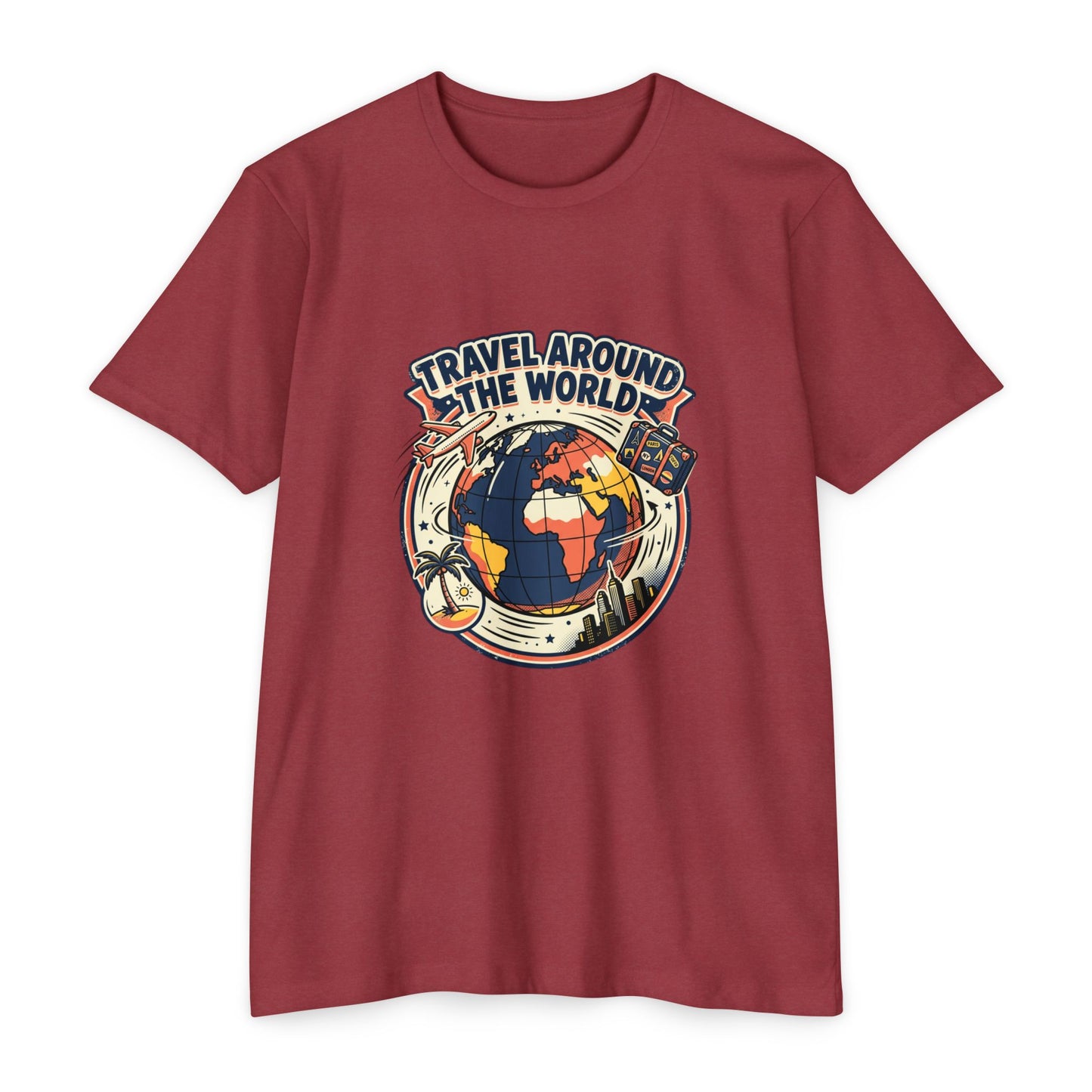 Vintage 'Travel Around the World' Globe Adventure T-Shirt