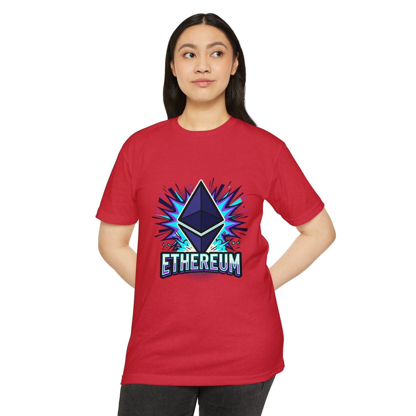 Ethereum Crypto Logo T-Shirt — Retro Neon Blockchain Tee