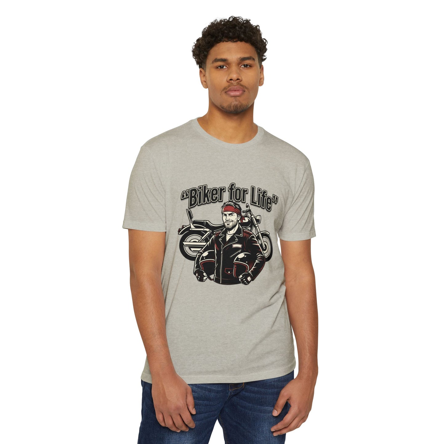 Biker For Life Vintage Motorcycle T-Shirt