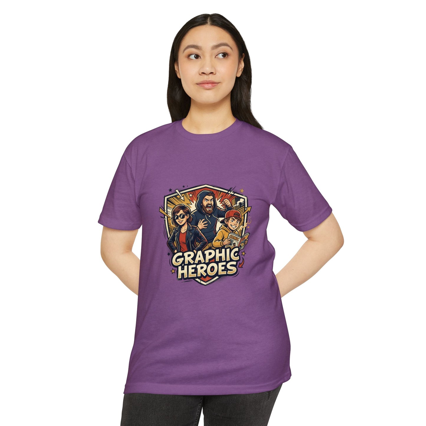 Retro Comic Heroes T-Shirt — Graphic Crew Tee