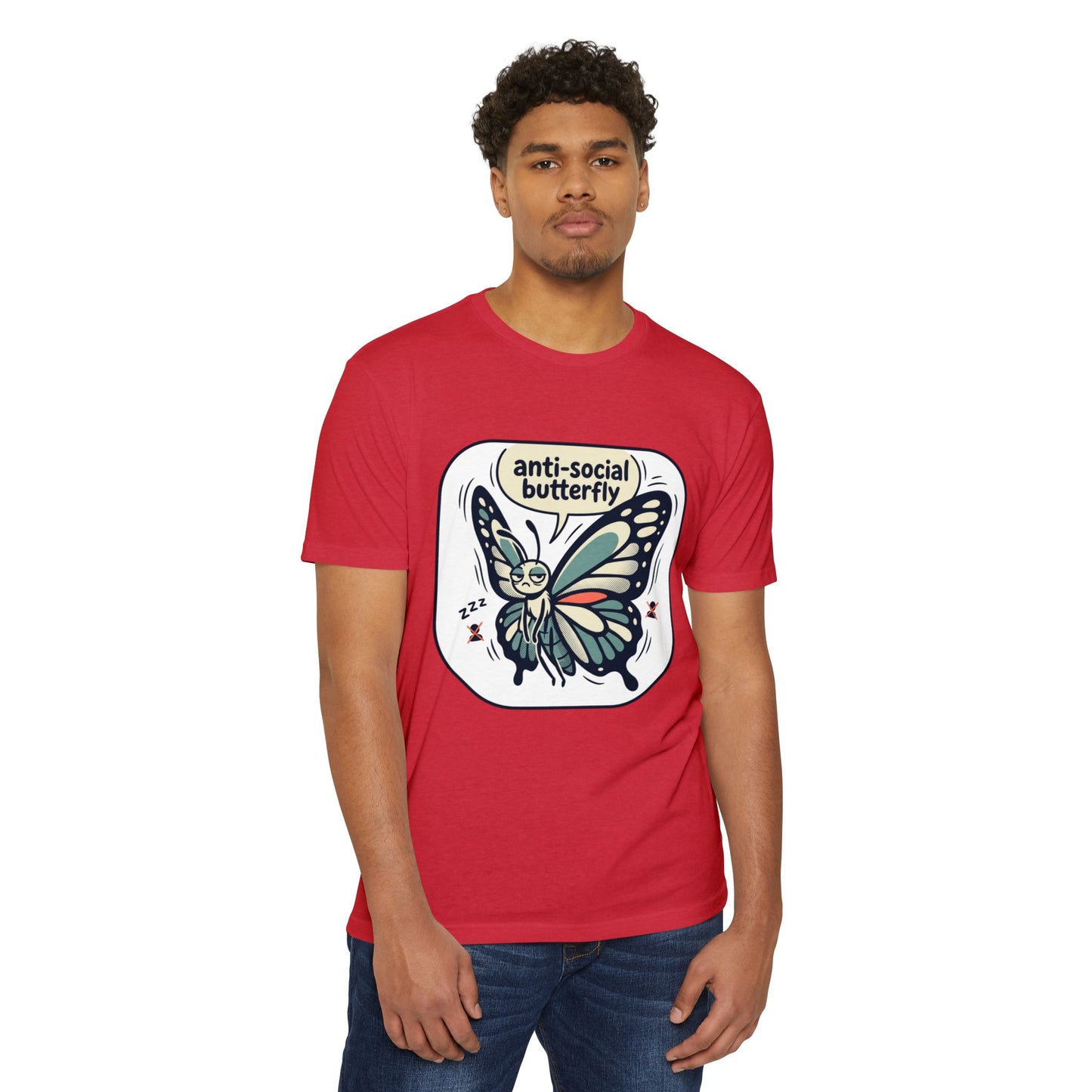 Anti-Social Butterfly T-Shirt — Cute Lazy Butterfly Graphic Tee