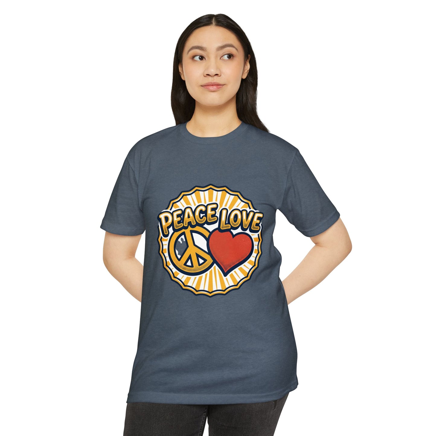 Peace Love Heart T-Shirt – Retro 70s Peace Sign Tee