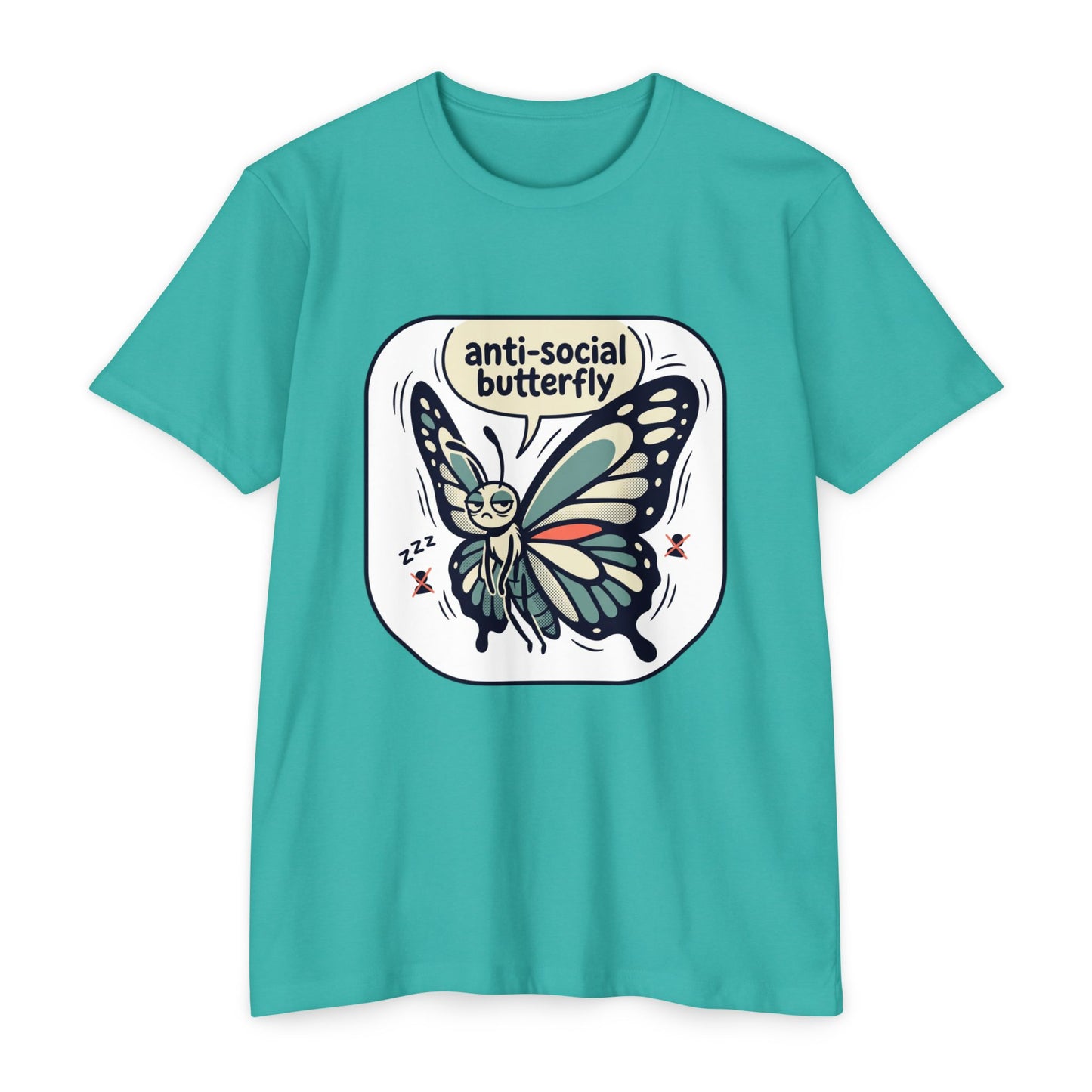 Anti-Social Butterfly T-Shirt — Cute Lazy Butterfly Graphic Tee