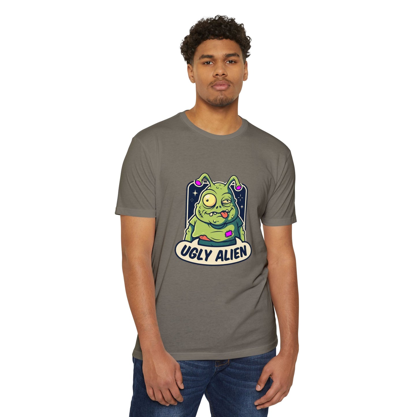 Funny Cute Green Alien T-Shirt — "Ugly Alien" Graphic Tee
