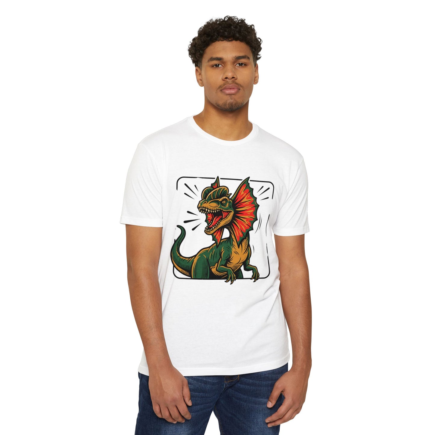 Frilled Lizard Dino Tee — Colorful Frill Graphic T-Shirt