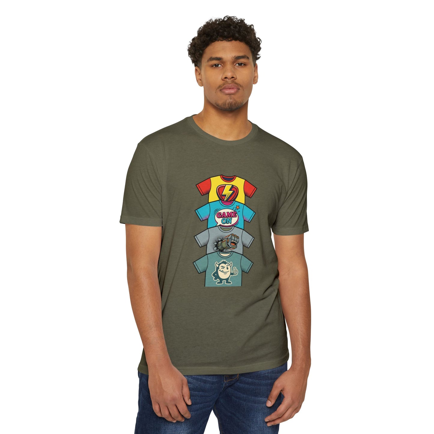 Playful Superhero Gamer Graphic T-Shirt