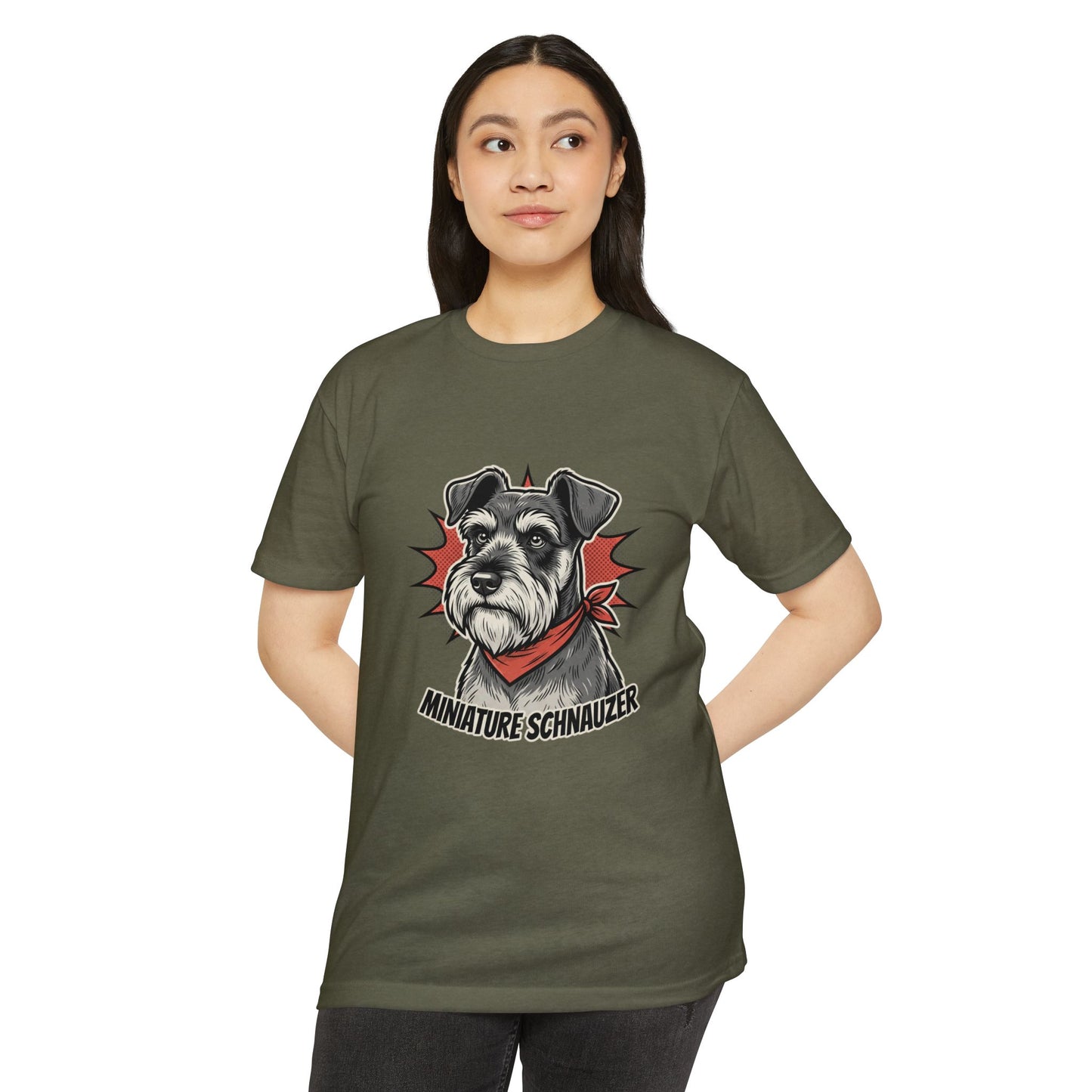 Miniature Schnauzer Portrait Retro Bandana T-Shirt