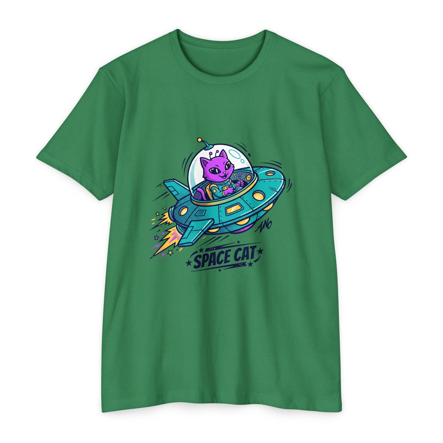 Retro Space Cat T-Shirt — UFO Graphic Tee
