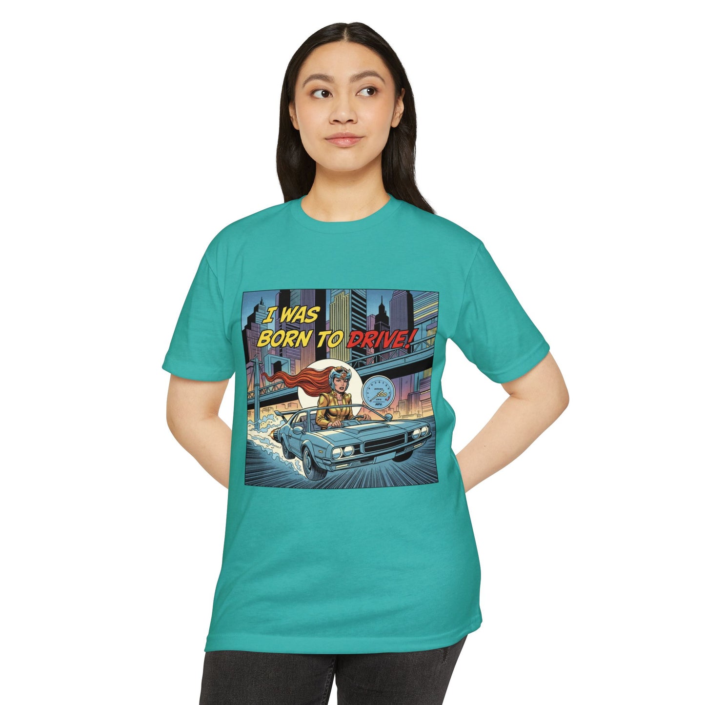 I Was Born to Drive Retro Comic Car T-Shirt