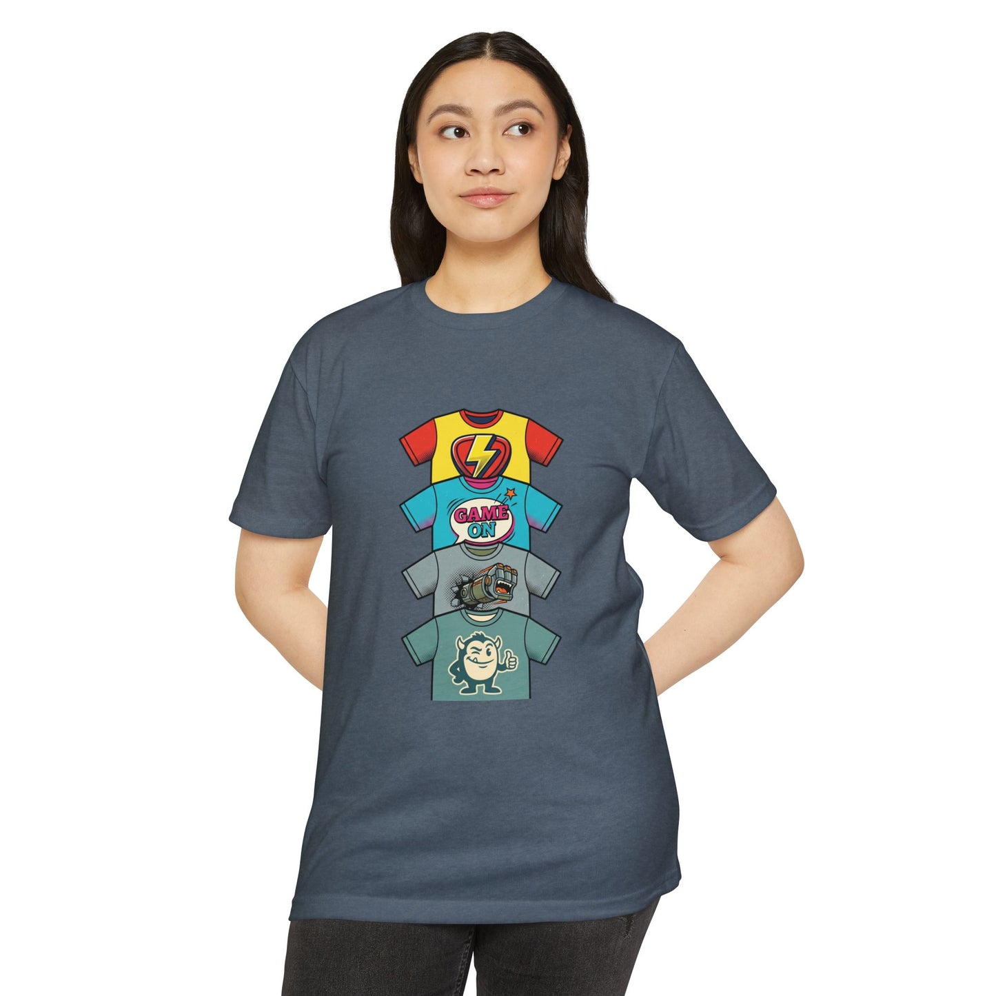 Playful Superhero Gamer Graphic T-Shirt