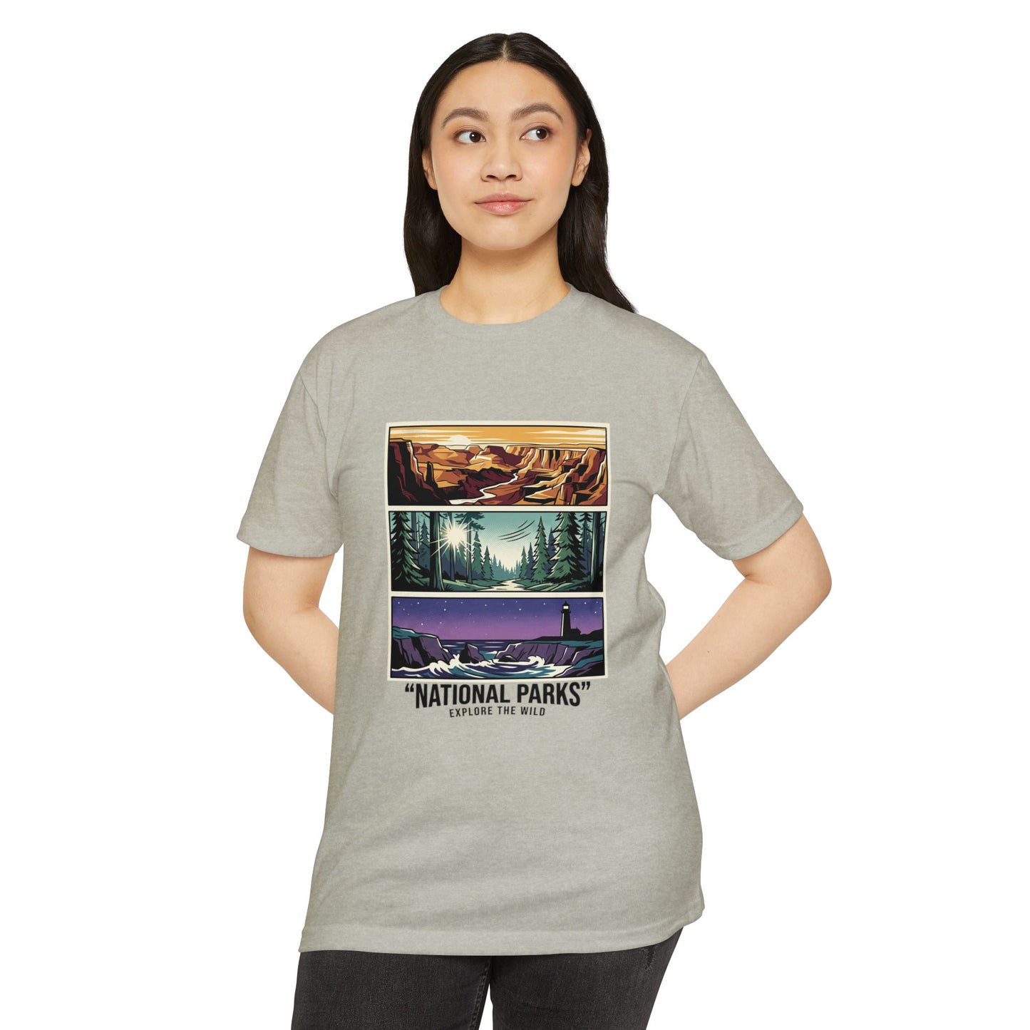 National Parks Scenic Panels T-Shirt — Explore the Wild Graphic Tee