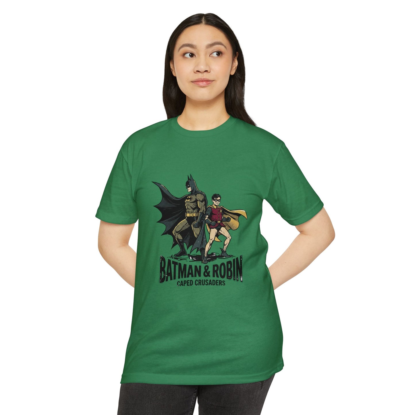 Batman & Robin Caped Crusaders Vintage Superhero T-Shirt