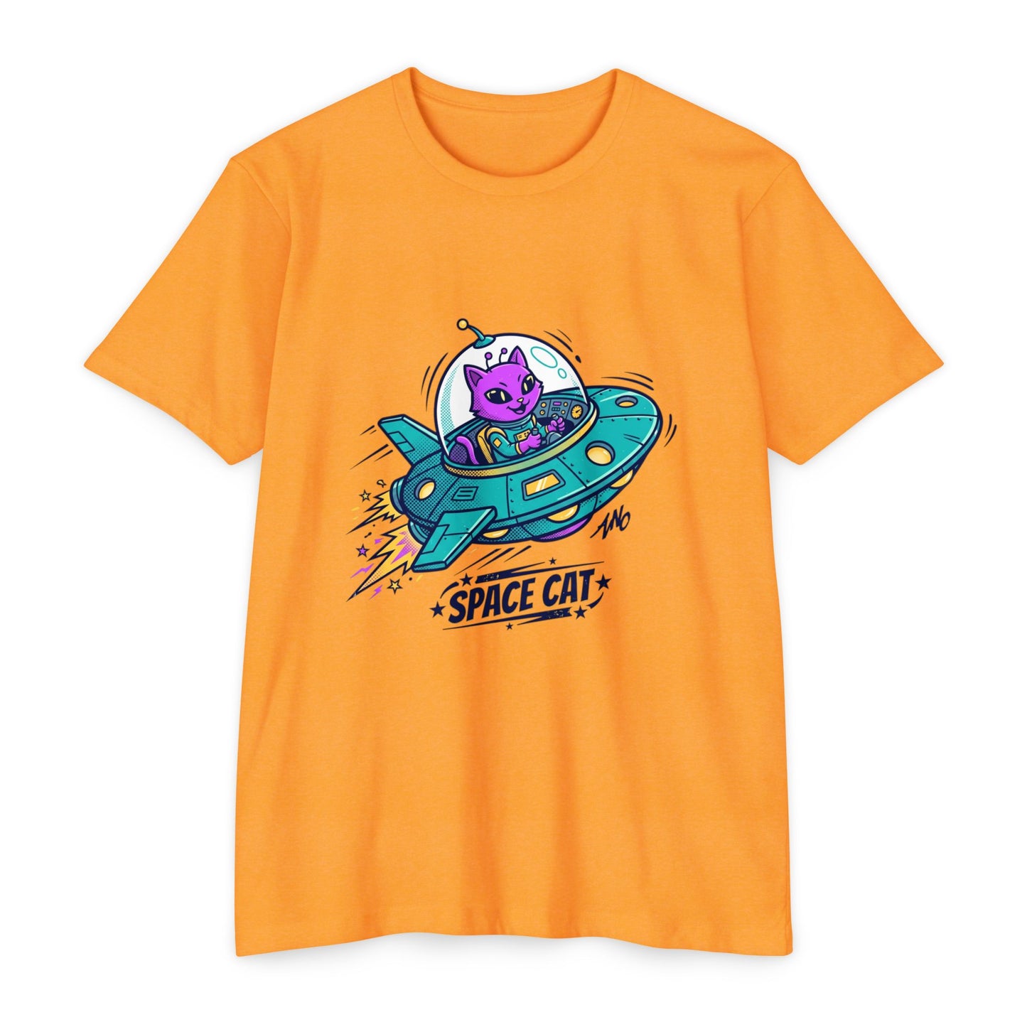 Retro Space Cat T-Shirt — UFO Graphic Tee