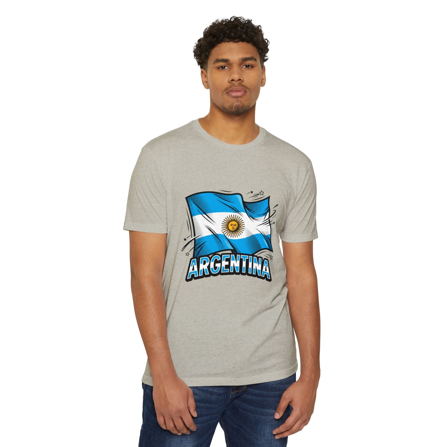 Argentina Flag Waving Graphic T-Shirt