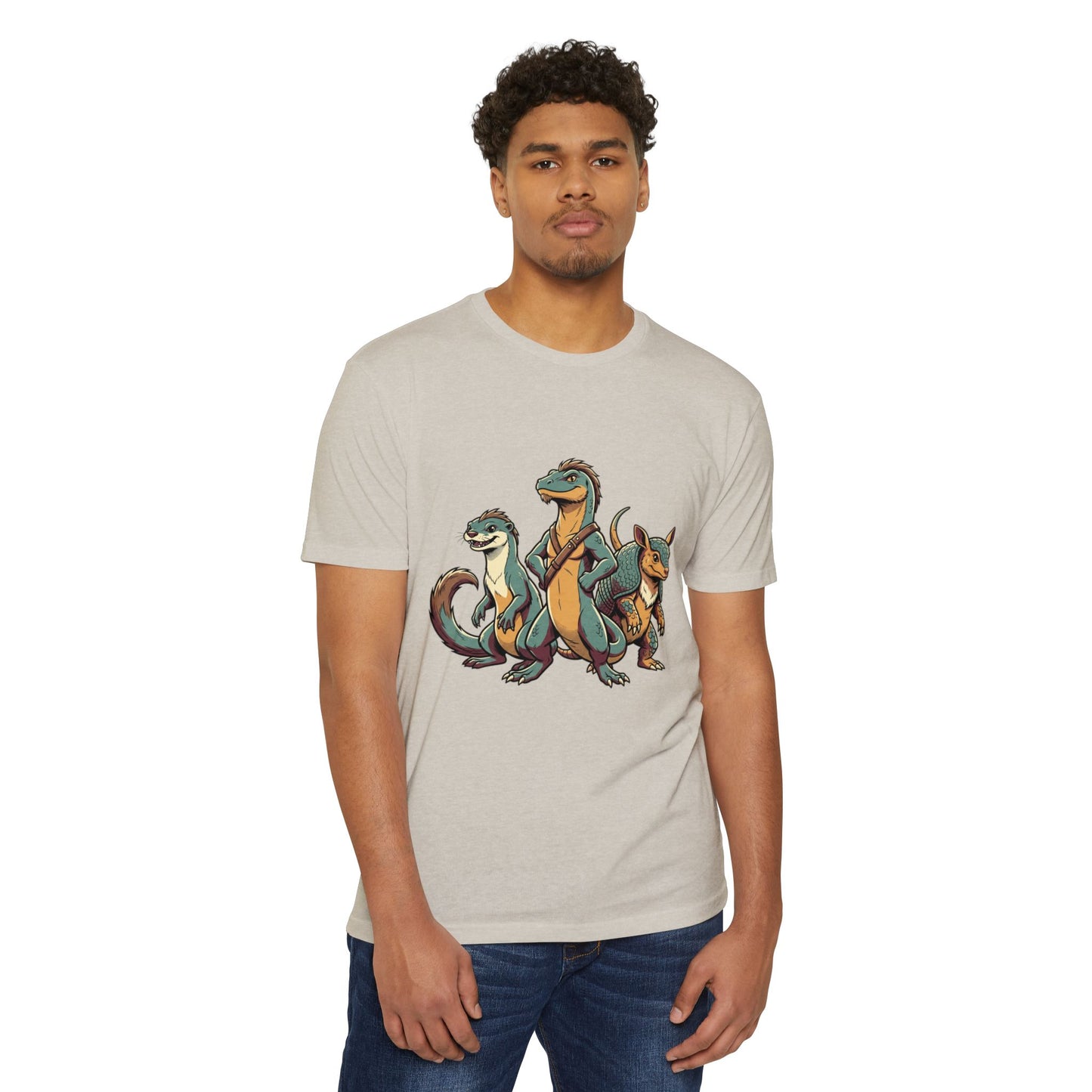 Retro Trio Dino Velociraptor T-Shirt — Cute Cartoon Dino Tee