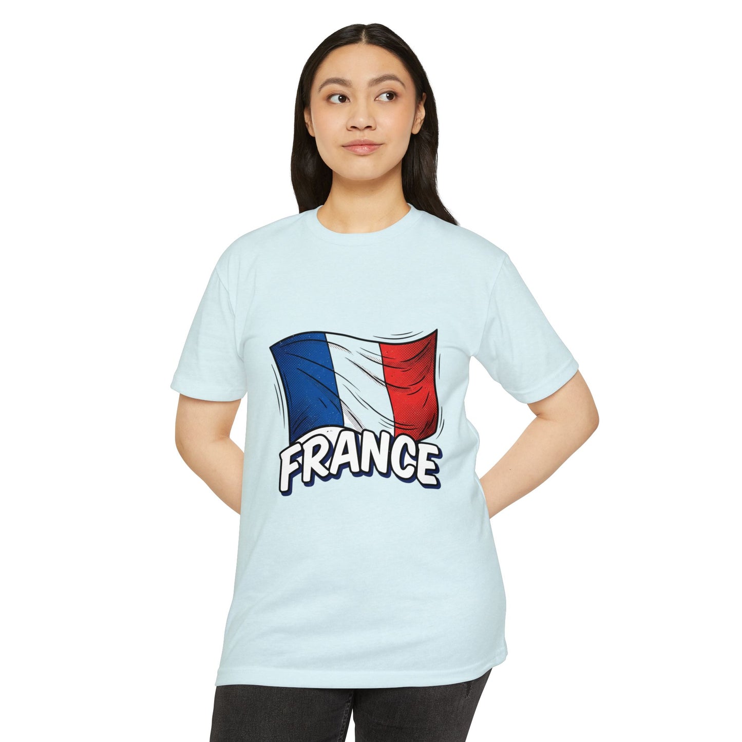 France Flag Retro Waving Tricolor T-Shirt
