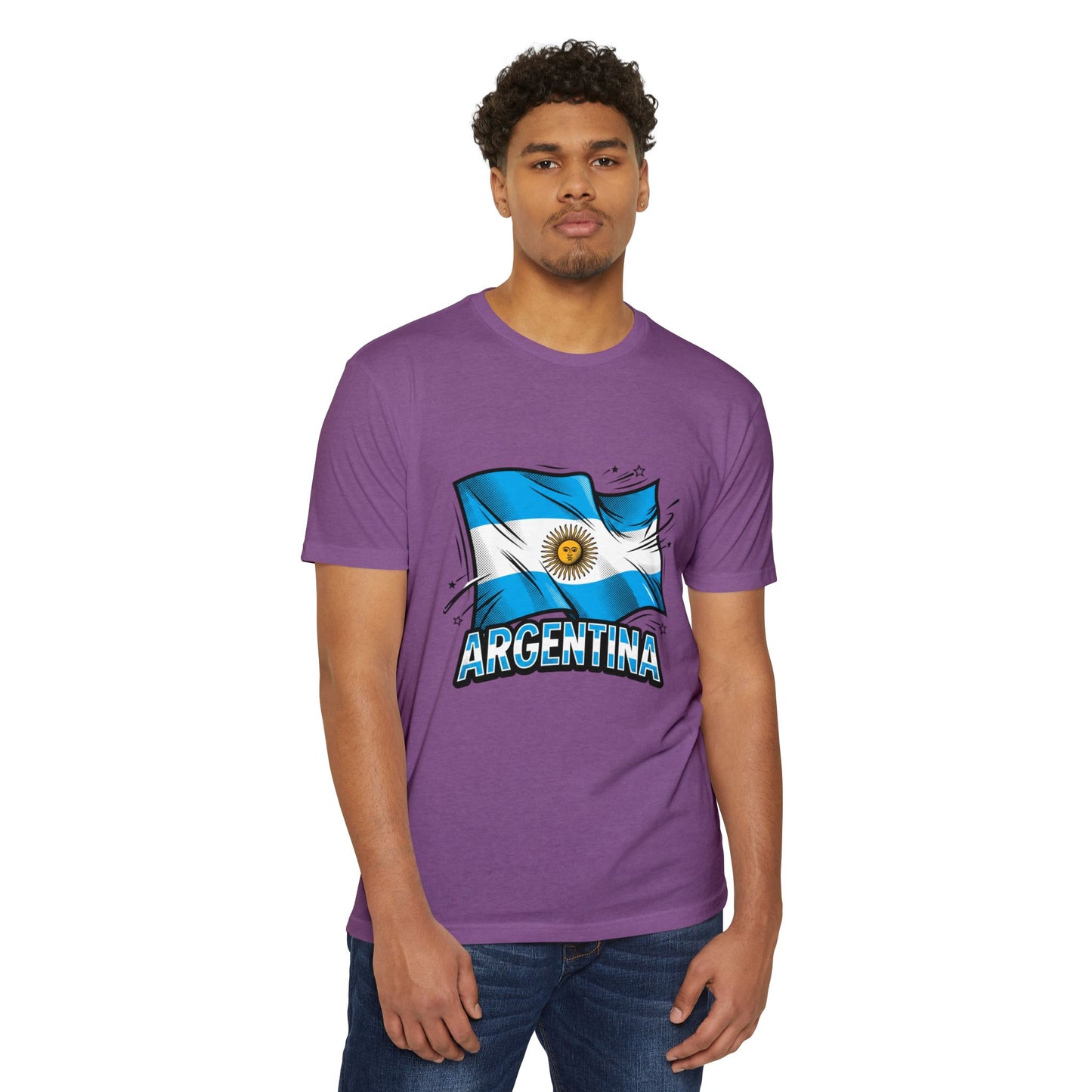 Argentina Flag Waving Graphic T-Shirt
