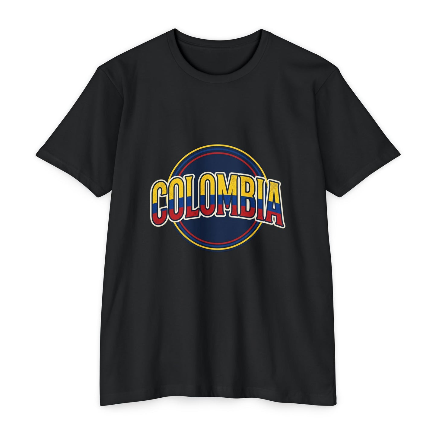Colombia Retro Circle Vintage Flag Travel T-Shirt