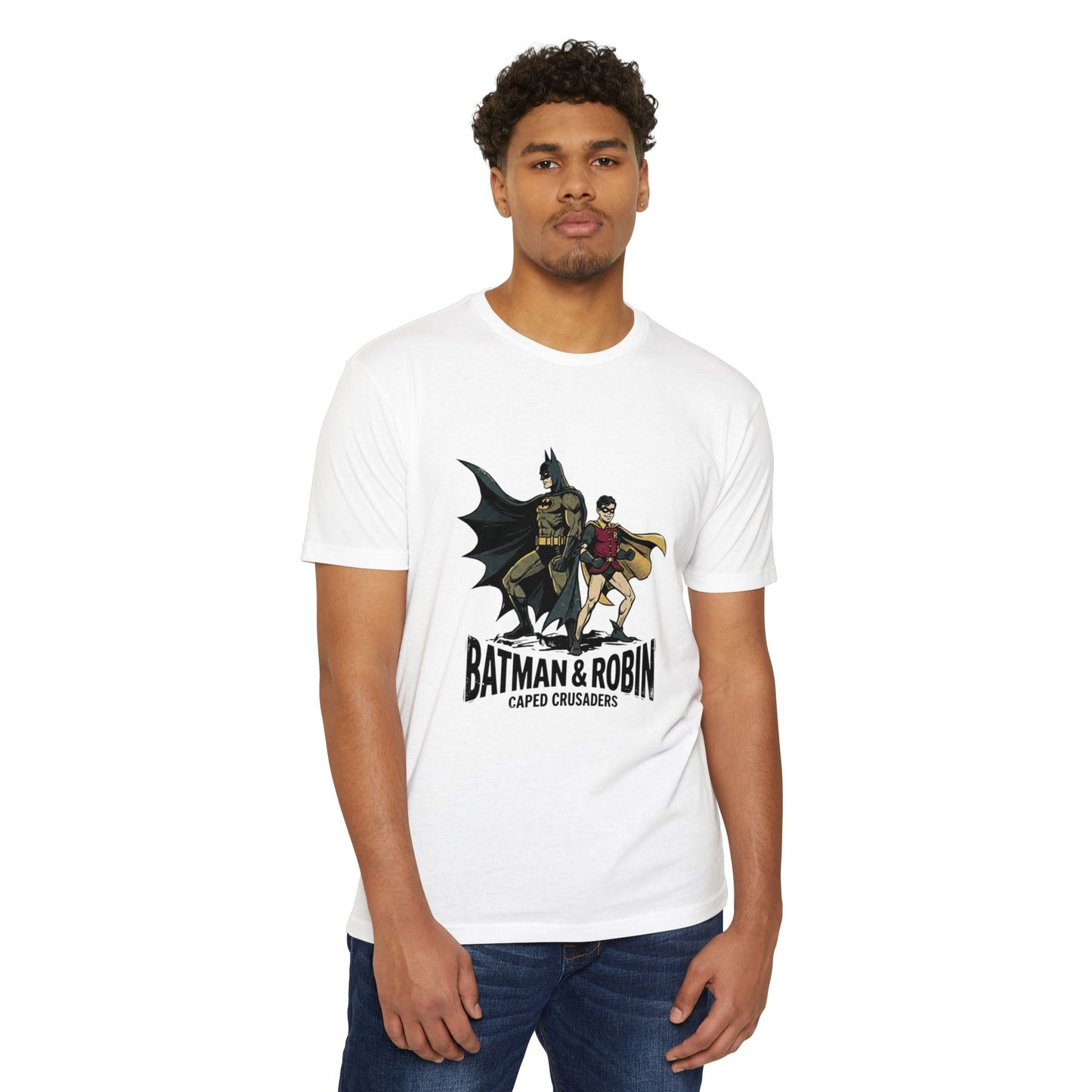 Batman & Robin Caped Crusaders Vintage Superhero T-Shirt