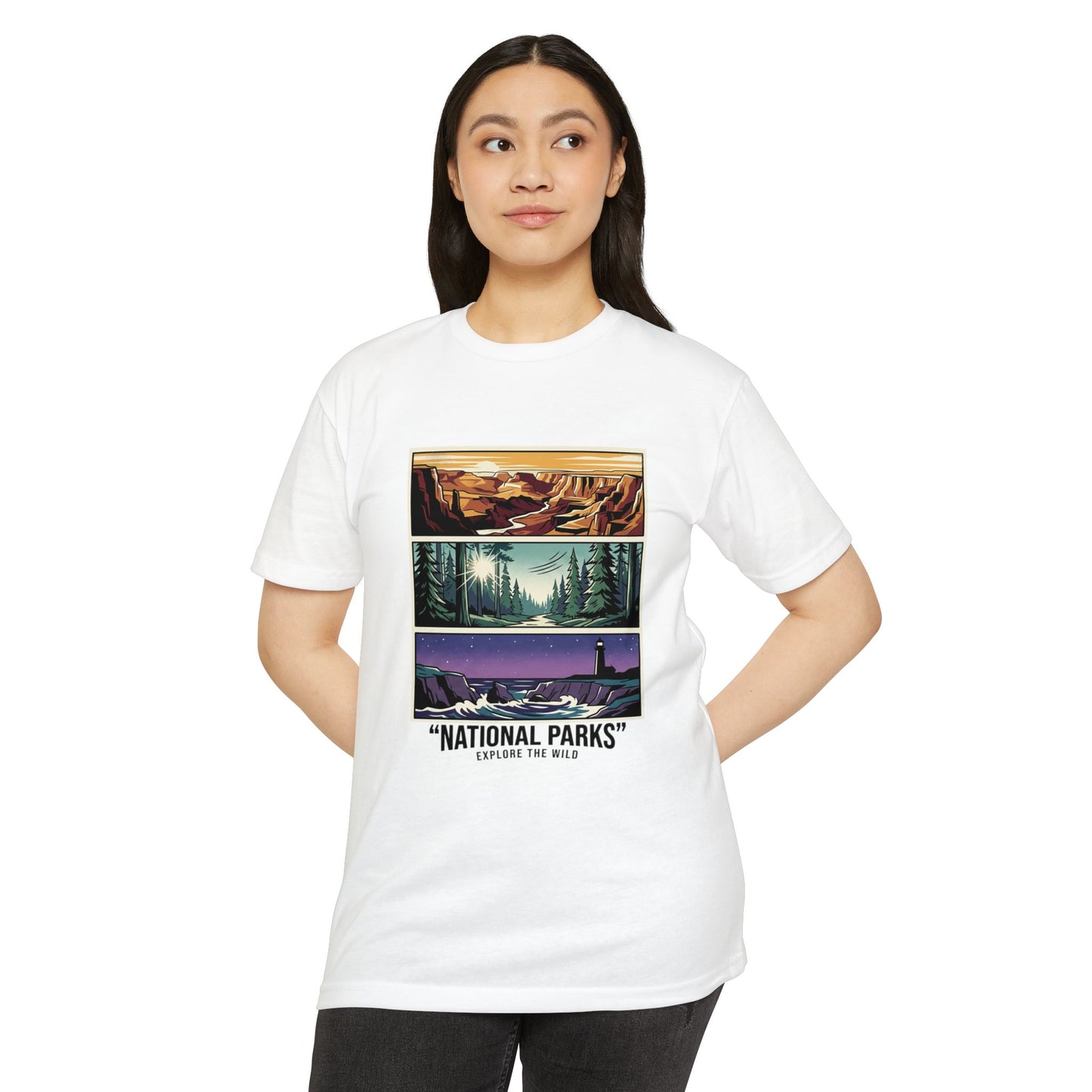 National Parks Scenic Panels T-Shirt — Explore the Wild Graphic Tee