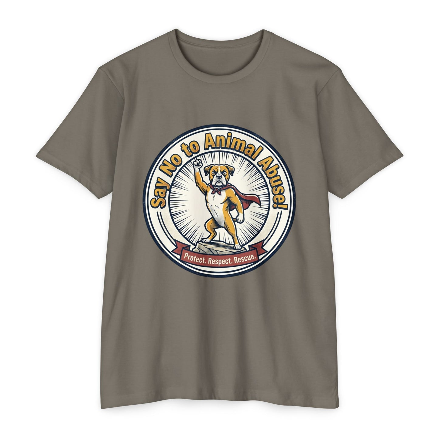 Say No to Animal Abuse T-Shirt – Protect, Respect, Rescue Animal Rights Tee