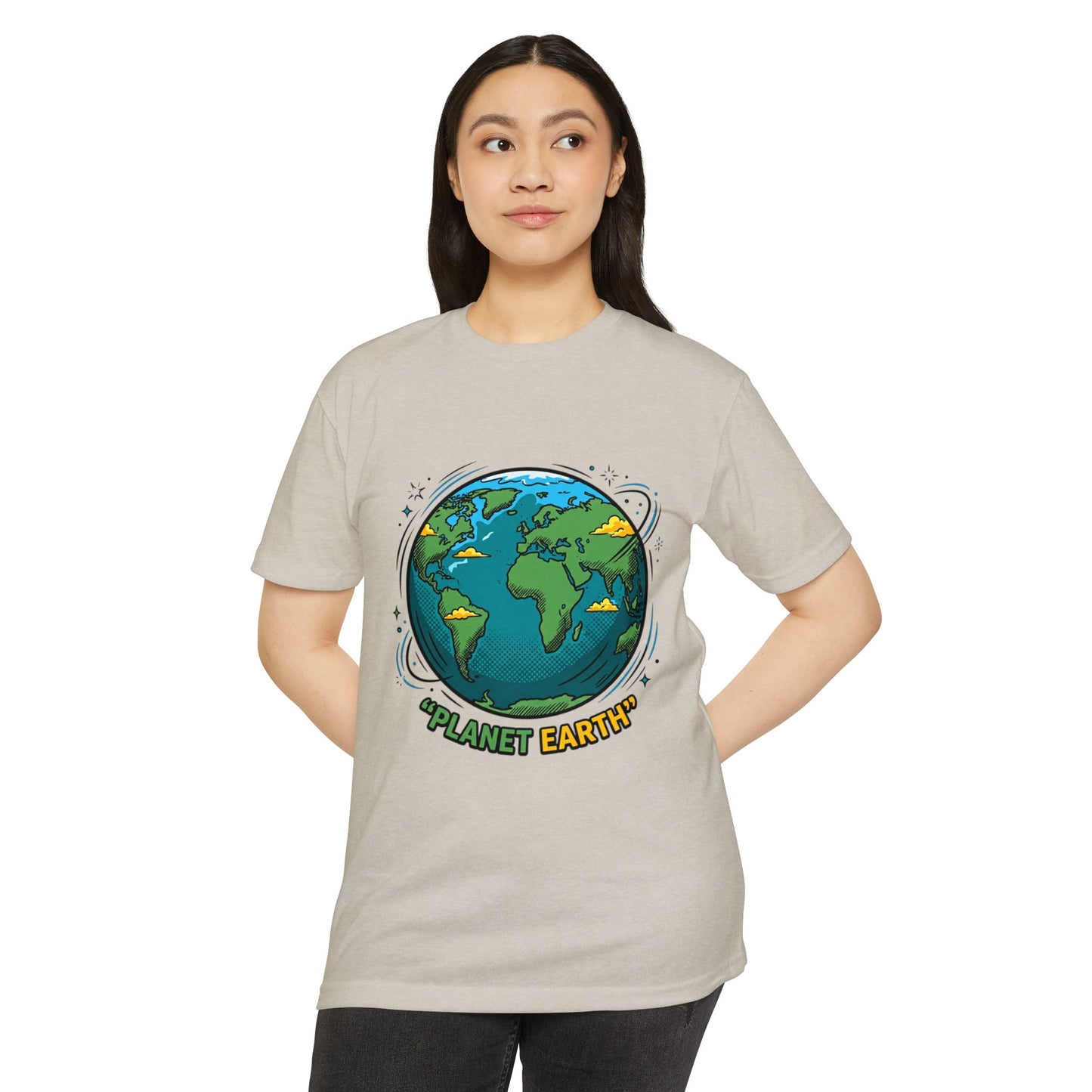 Retro Planet Earth Graphic T-Shirt — Vintage Earth Illustration Tee