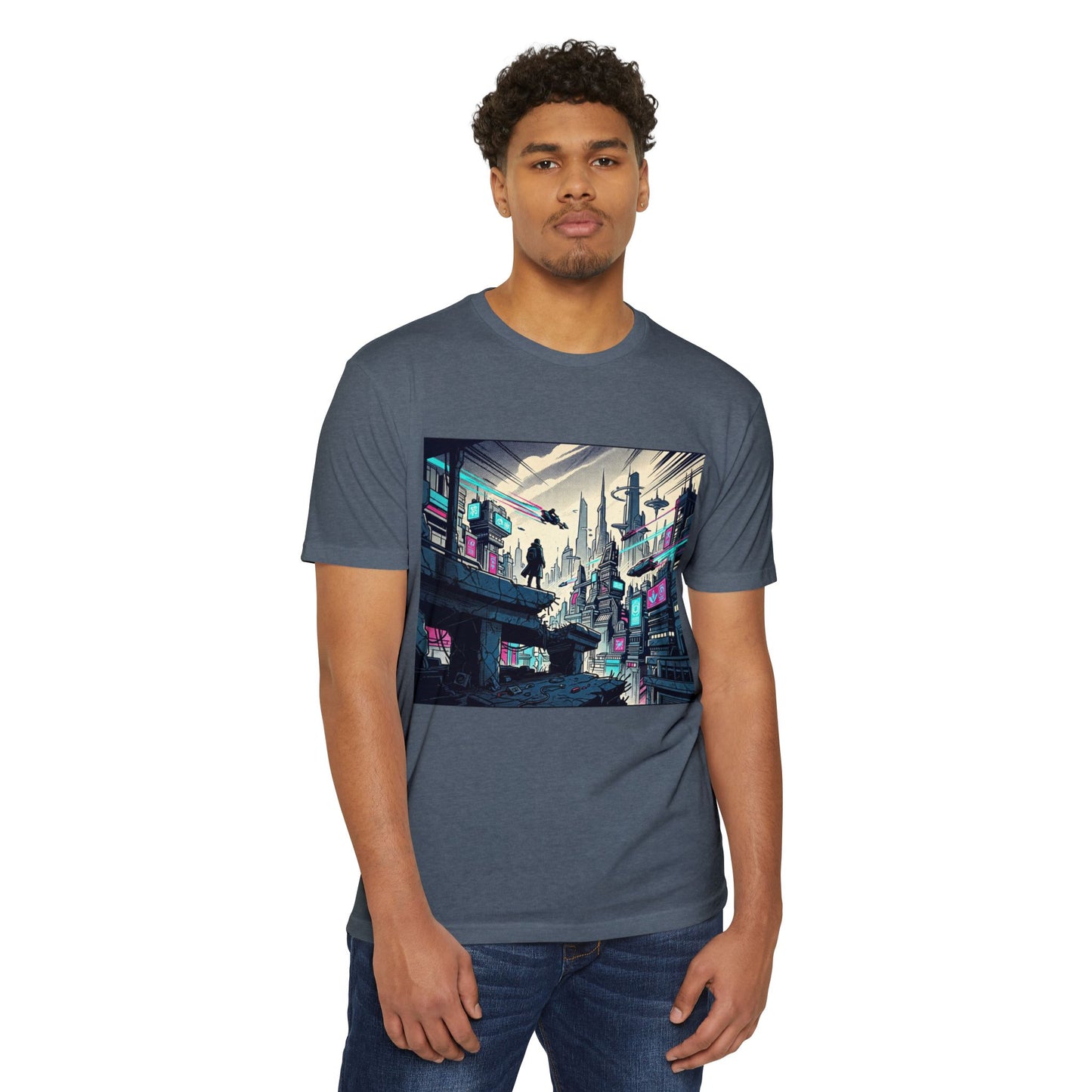 Cyberpunk Cityscape T-Shirt — Neon Futuristic Streetwear