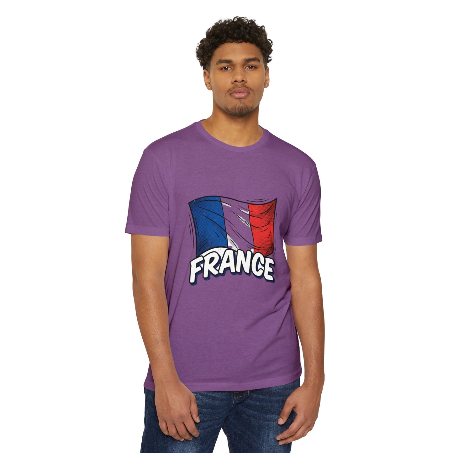 France Flag Retro Waving Tricolor T-Shirt