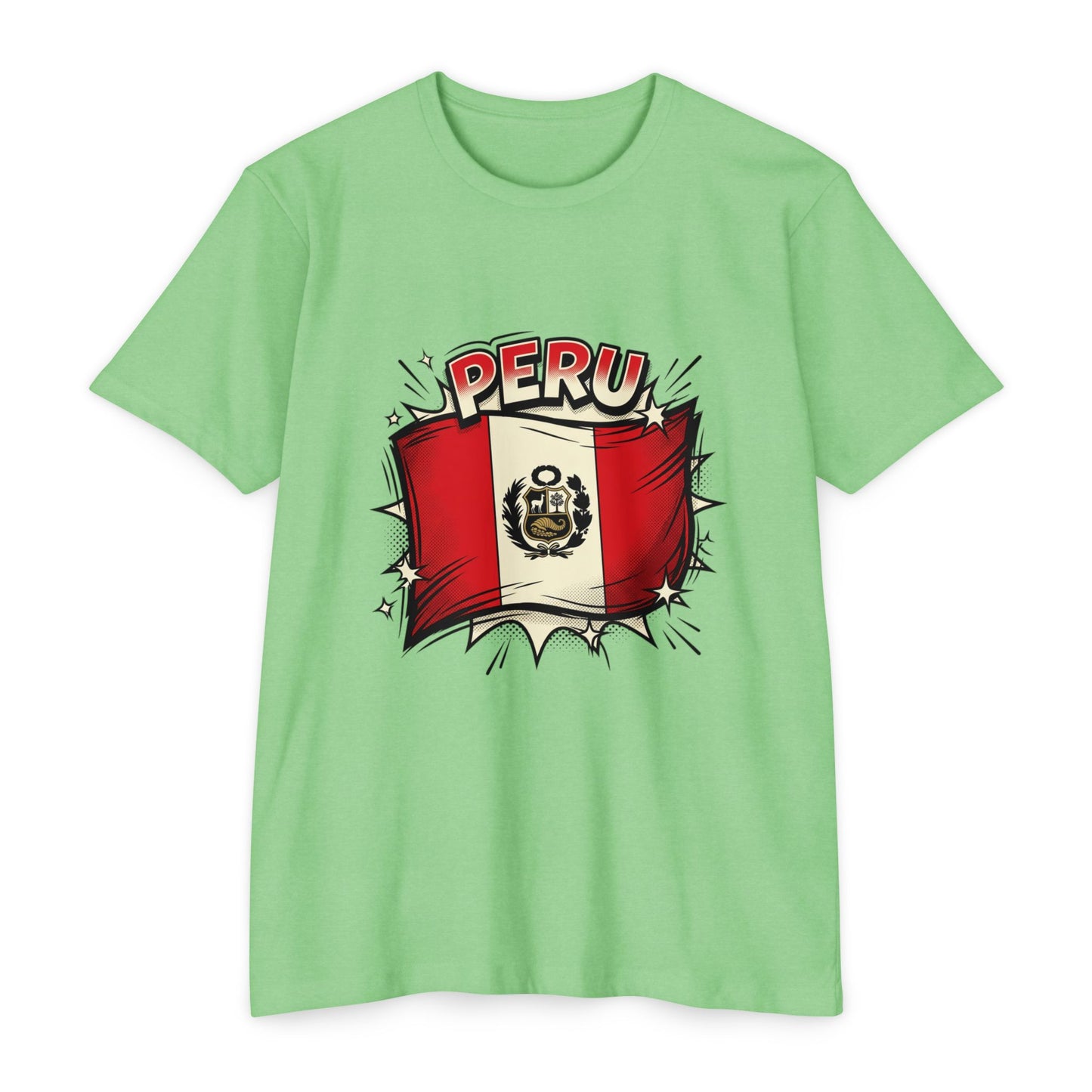 Peru Flag Retro Crest T-Shirt