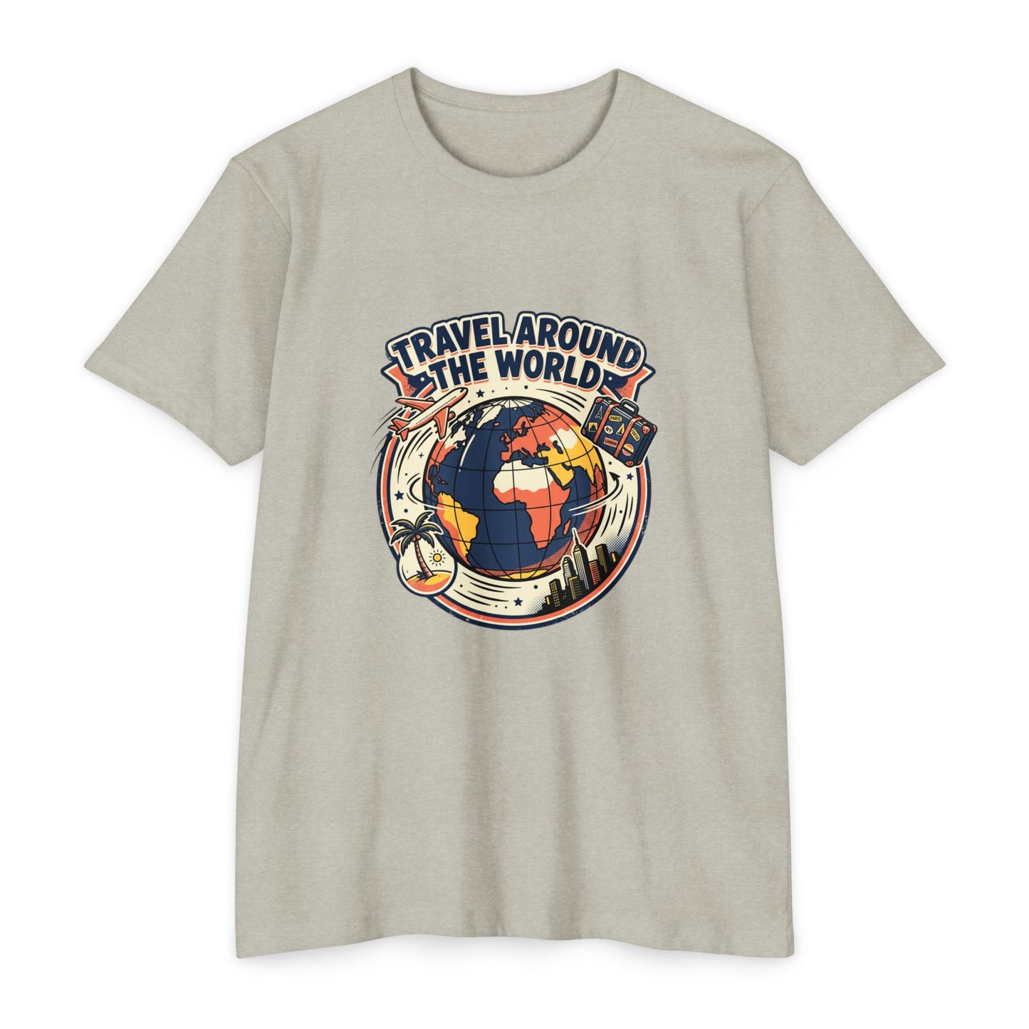 Vintage 'Travel Around the World' Globe Adventure T-Shirt