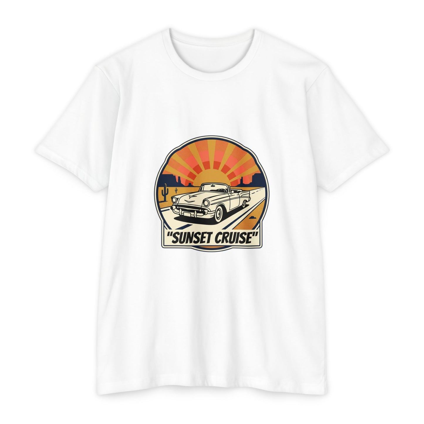 Sunset Cruise Vintage Car T-Shirt